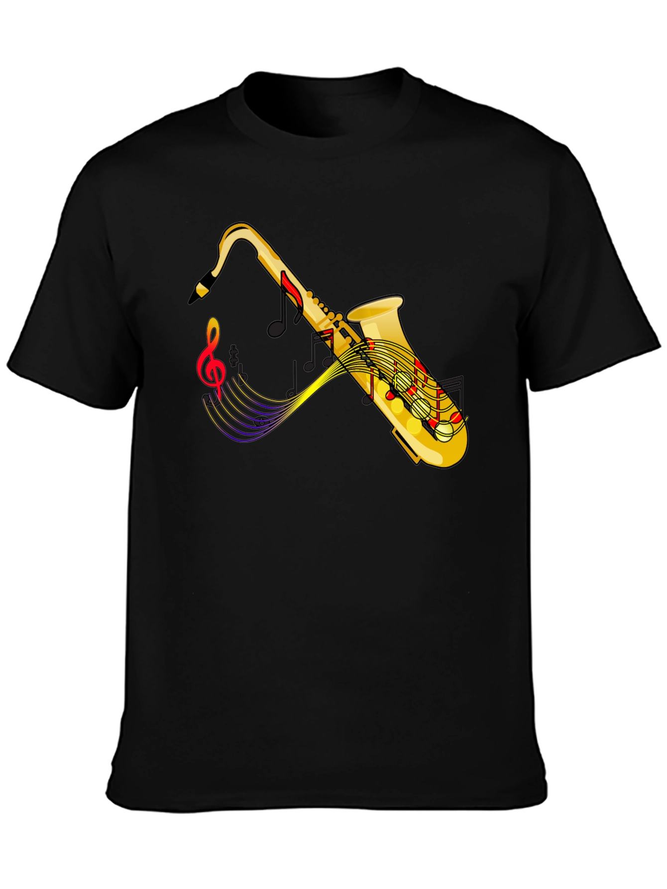 Saxophone Music Graphic Black T-Shirt