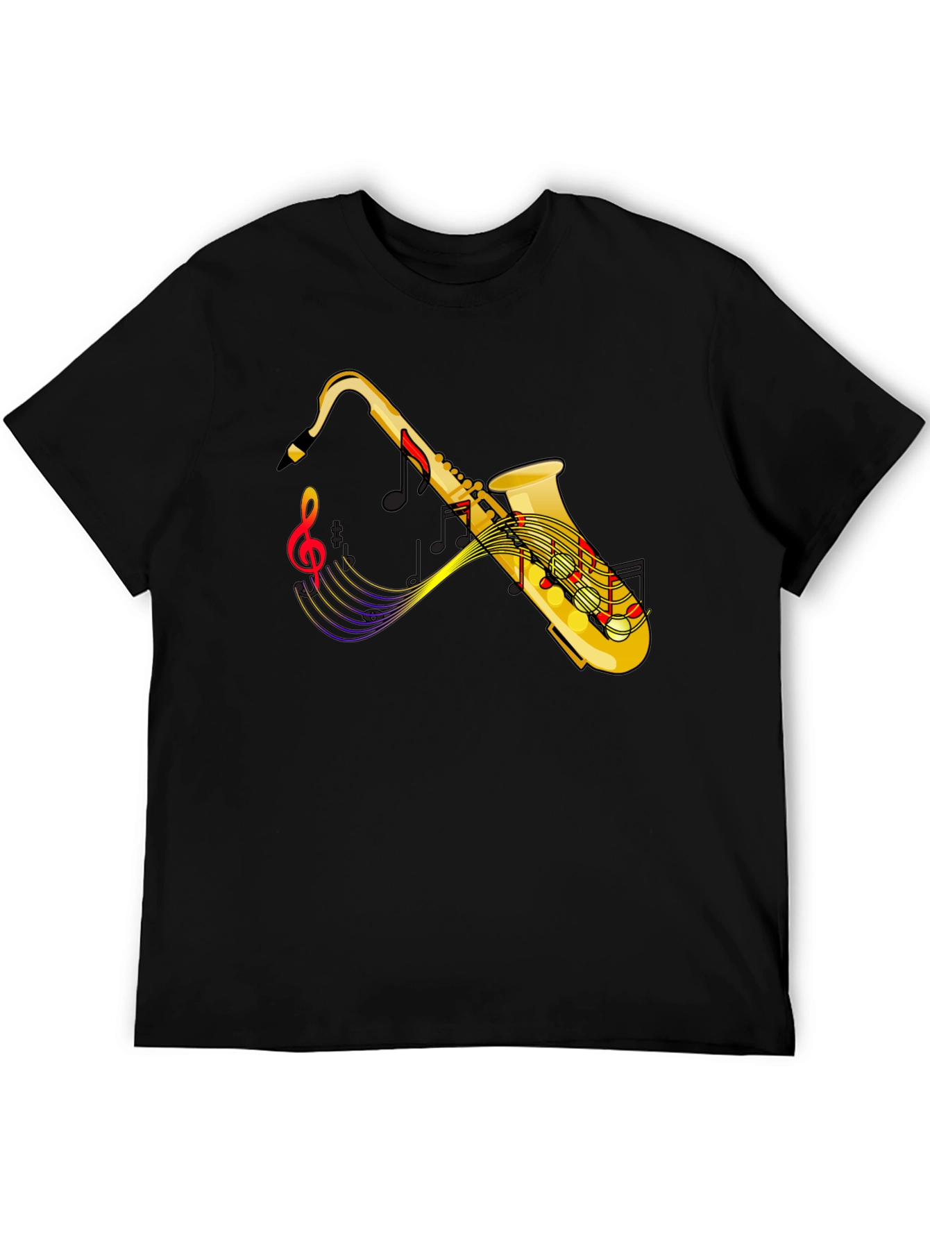 Saxophone Music Graphic Black T-Shirt