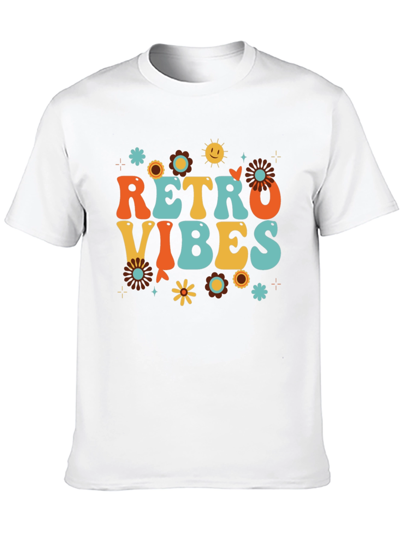 Retro Vibes Graphic Tee - Black Cotton Comfort