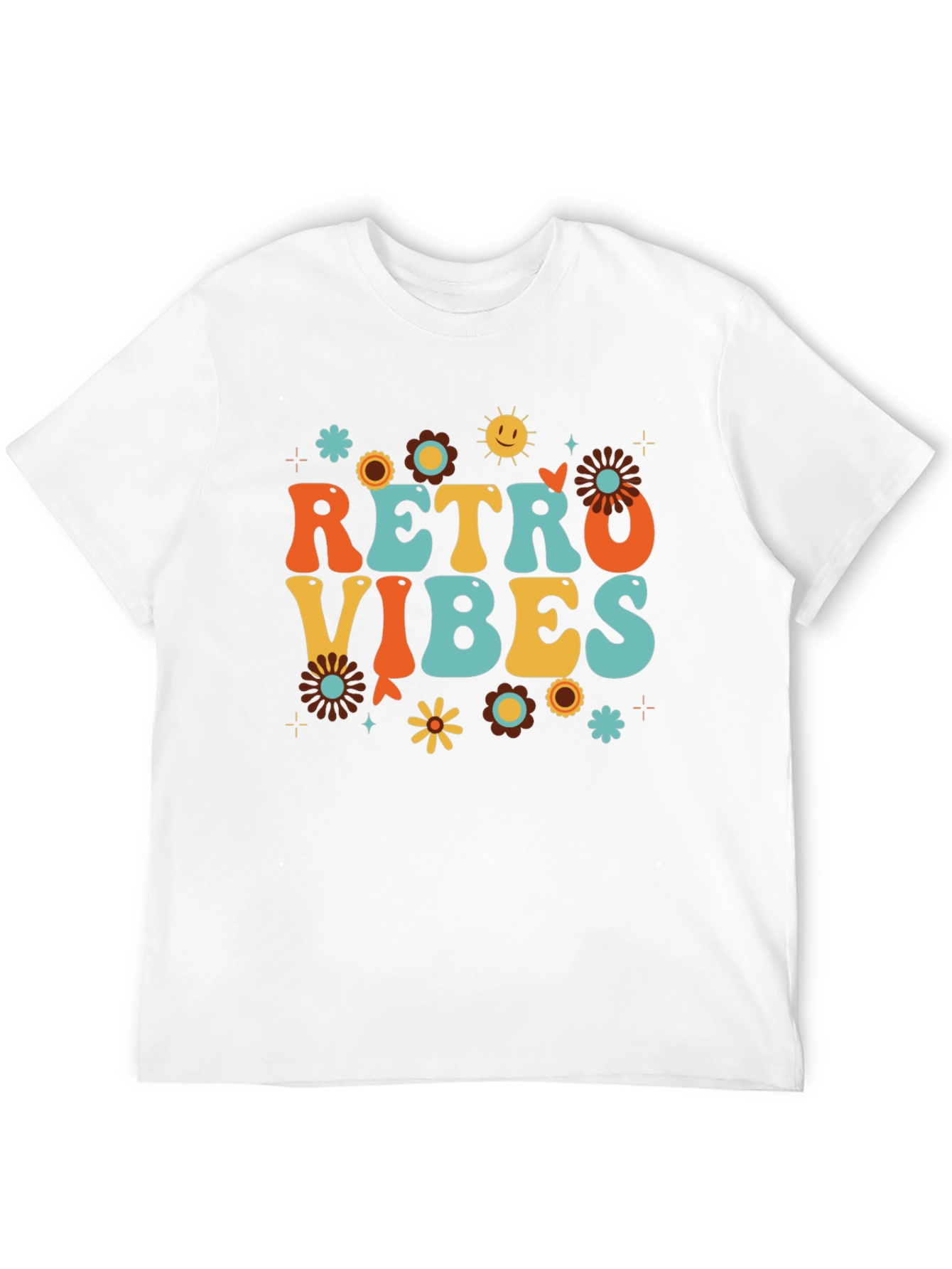 Retro Vibes Graphic Tee - Black Cotton Comfort