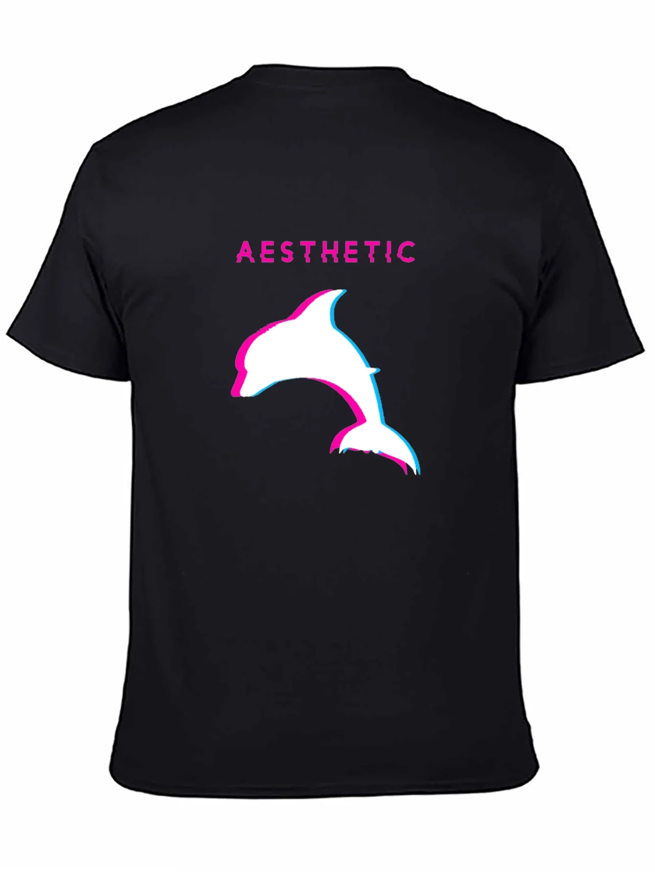 Aesthetic Dolphin Graphic Tee - Black Casual T-Shirt