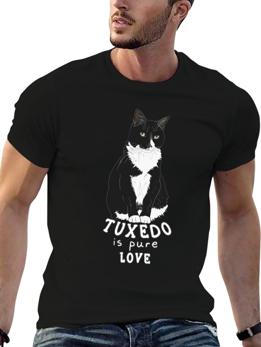 Tuxedo Cat Pure Love Graphic T-Shirt