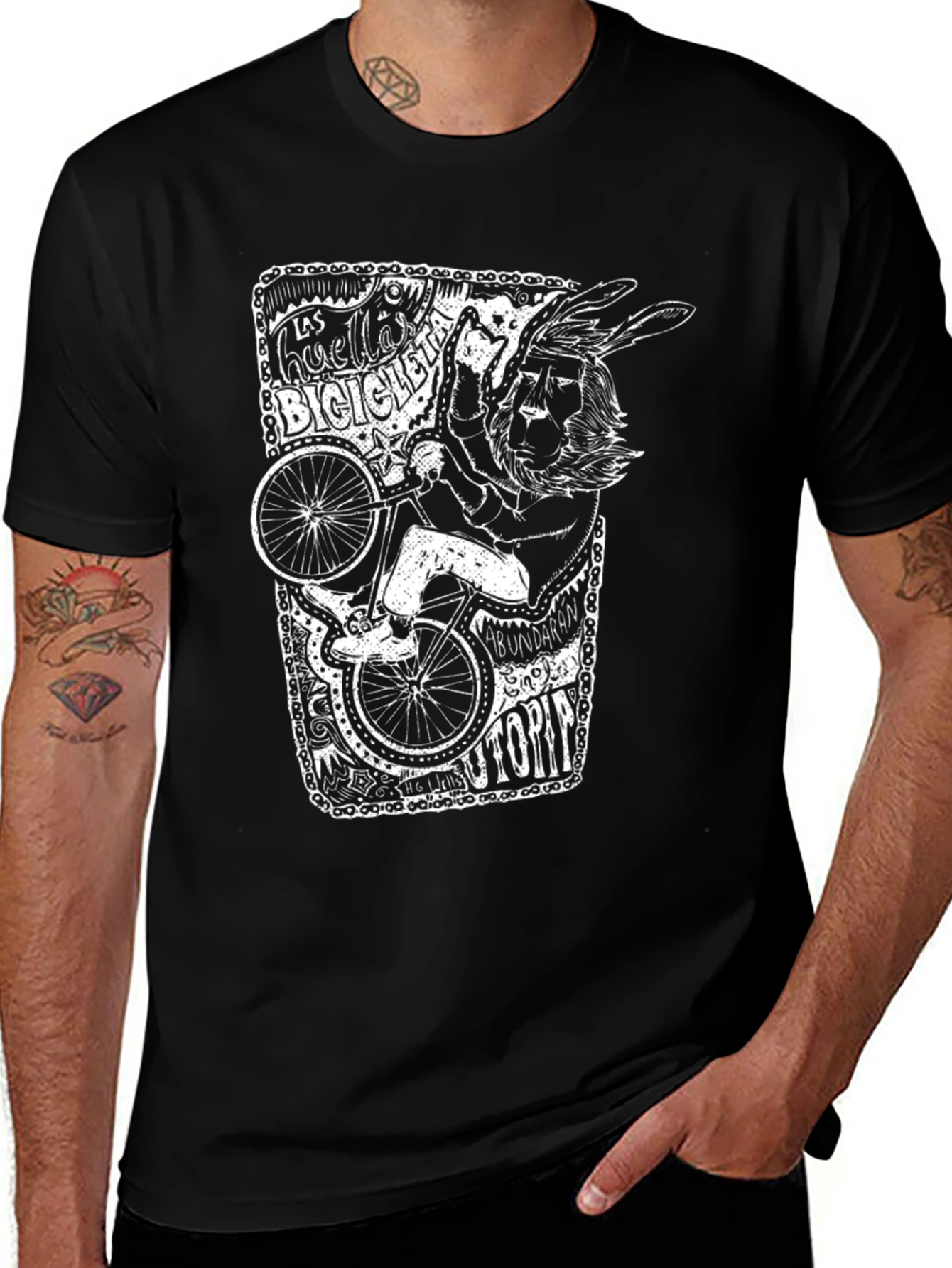 Unique Graphic T-Shirt - Bicycle Art