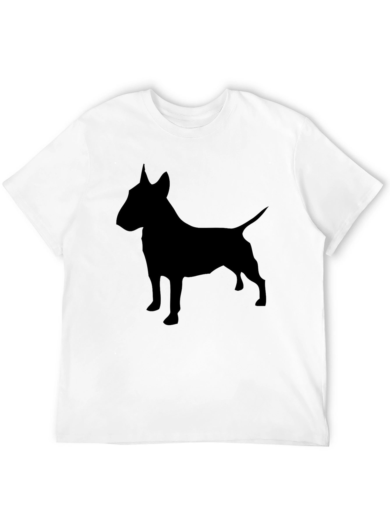 Black Bull Terrier Silhouette Graphic T-Shirt