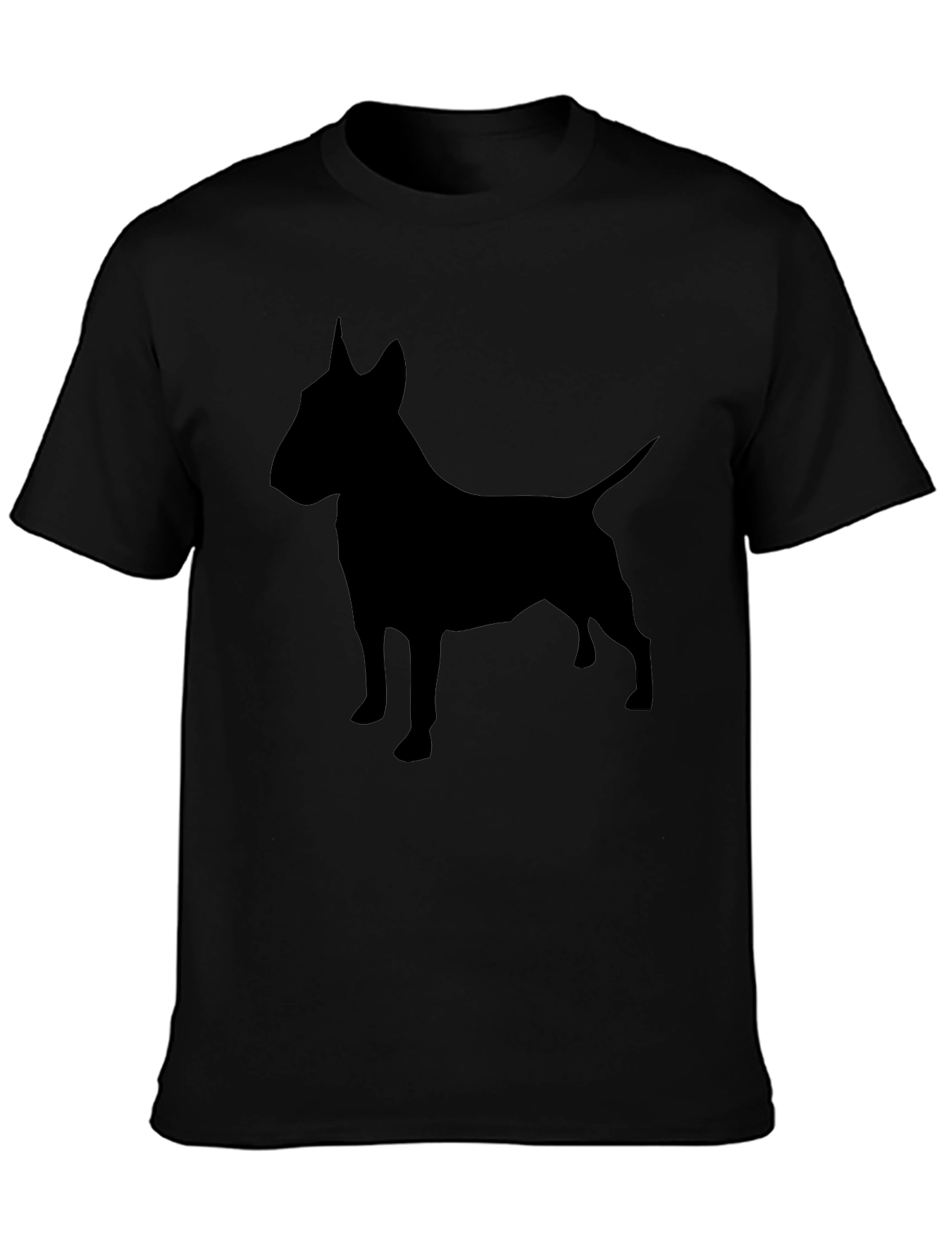 Black Bull Terrier Silhouette Graphic T-Shirt