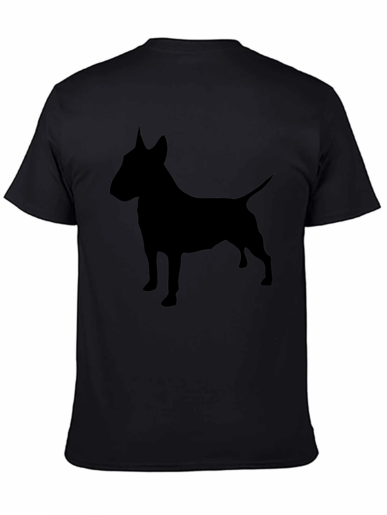 Black Bull Terrier Silhouette Graphic T-Shirt
