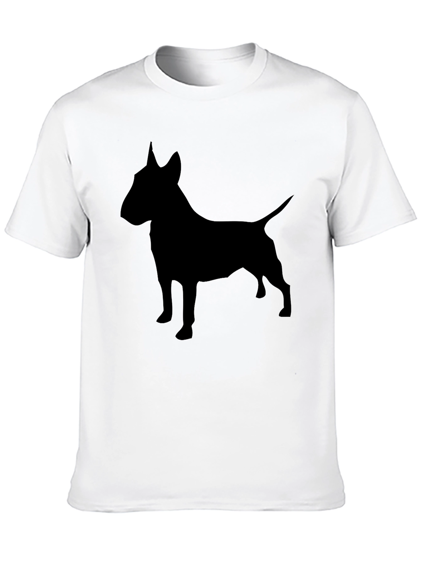 Black Bull Terrier Silhouette Graphic T-Shirt