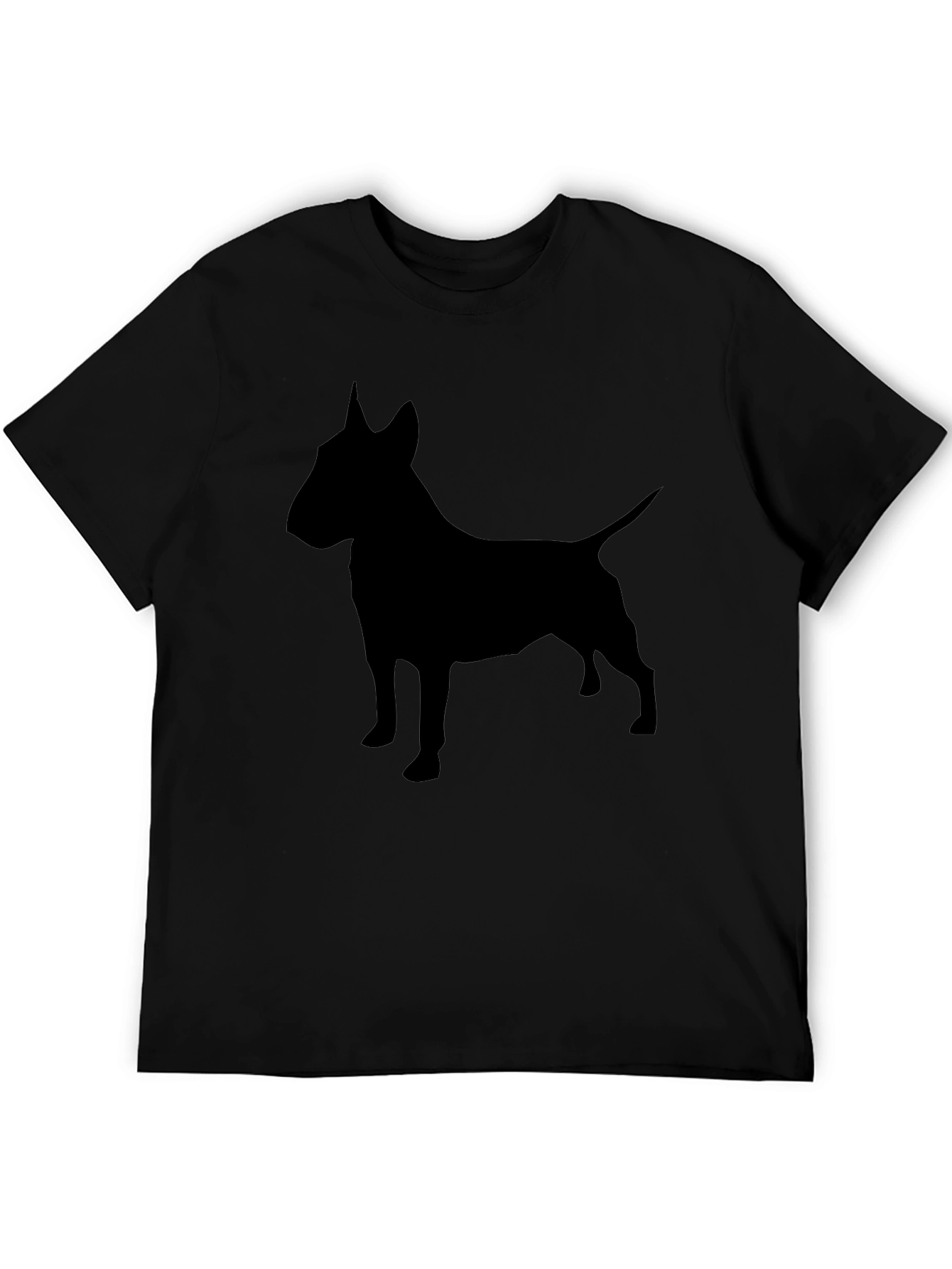Black Bull Terrier Silhouette Graphic T-Shirt