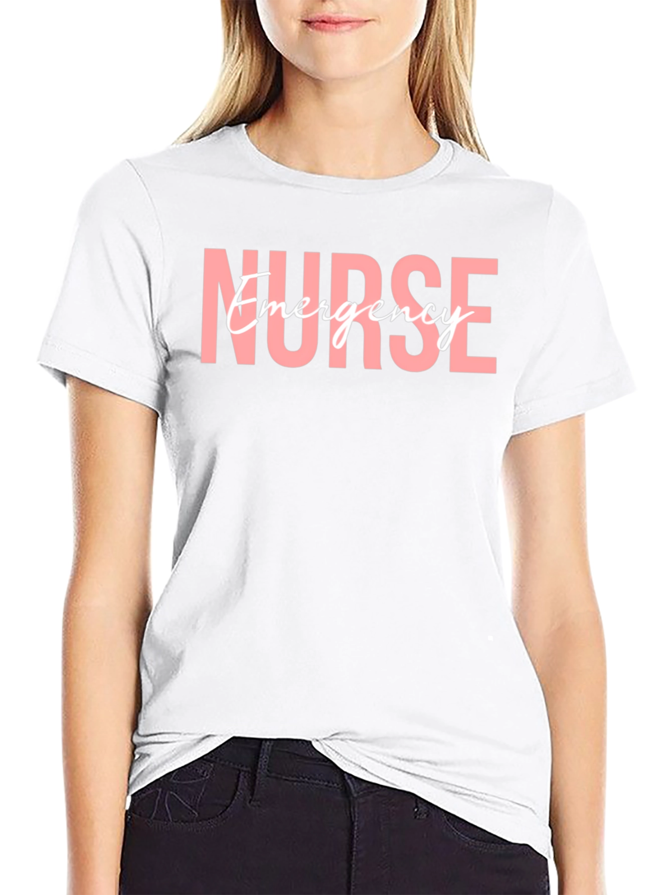 Emergency Nurse Pink Graphic T-Shirt