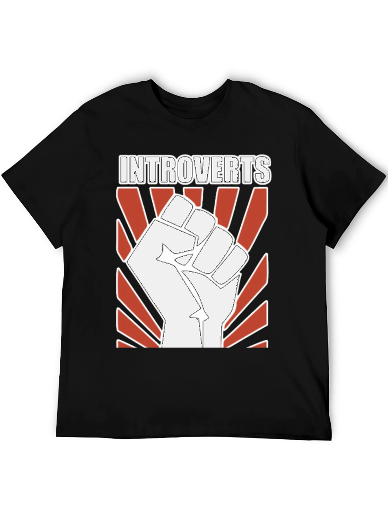 Introverts Fist Graphic Tee - Black Cotton T-Shirt