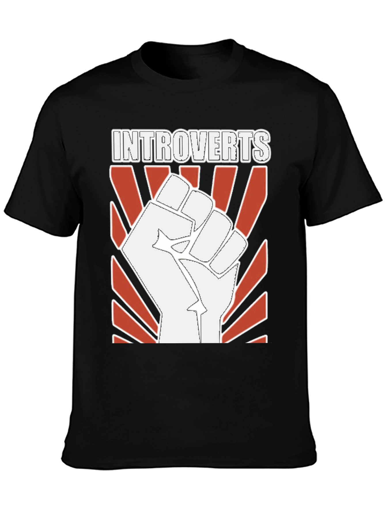 Introverts Fist Graphic Tee - Black Cotton T-Shirt