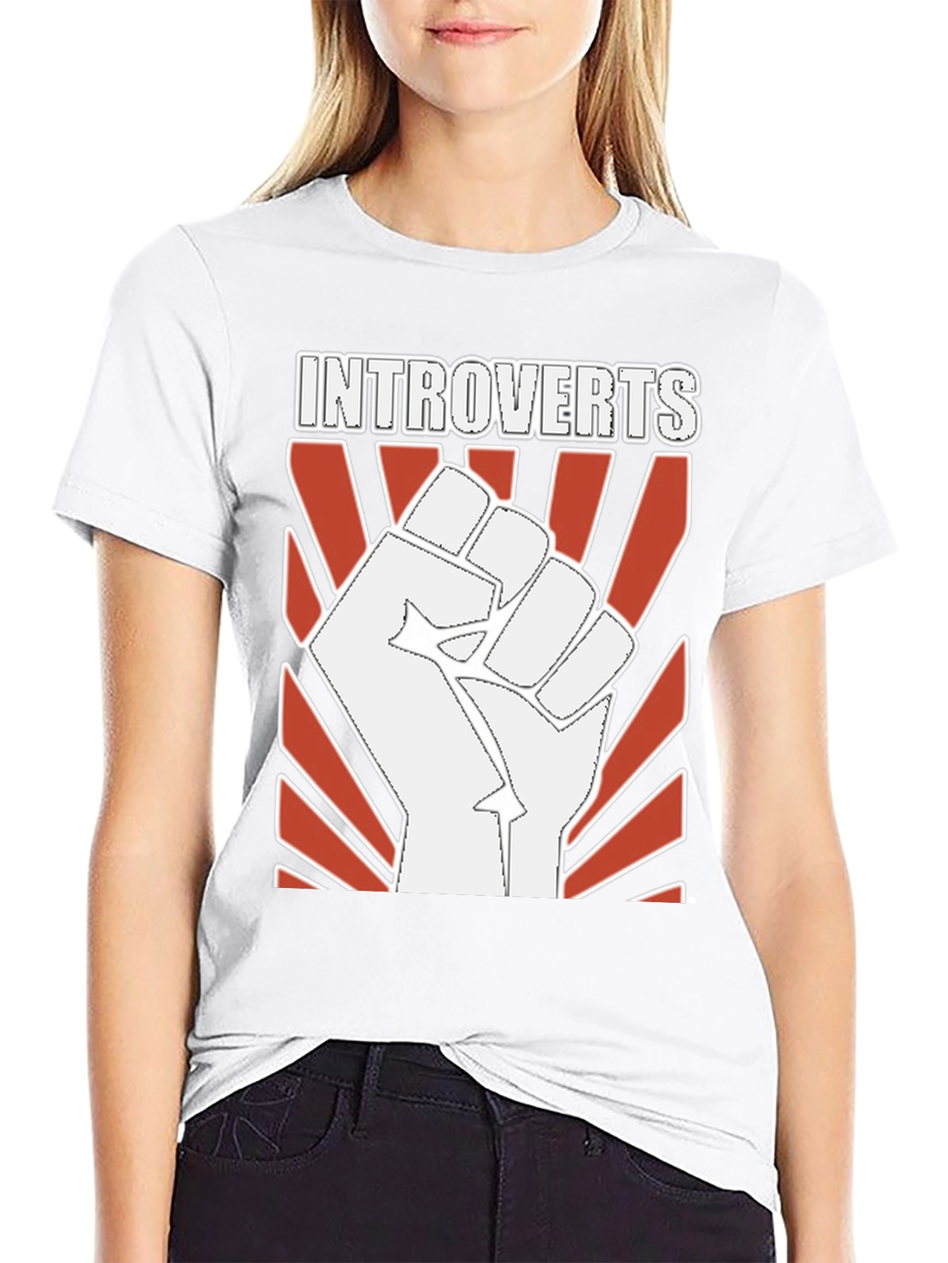 Introverts Fist Graphic Tee - Black Cotton T-Shirt