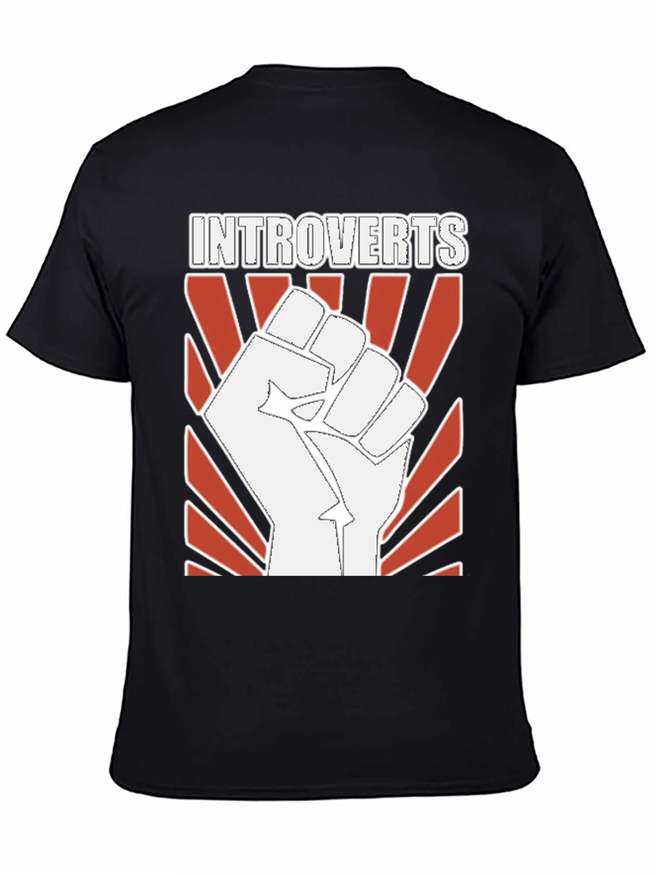 Introverts Fist Graphic Tee - Black Cotton T-Shirt