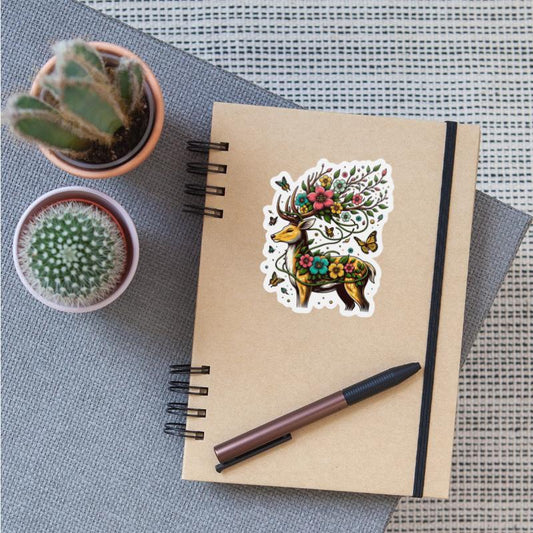 Nature's Majestic Deer With Floral Antlers and