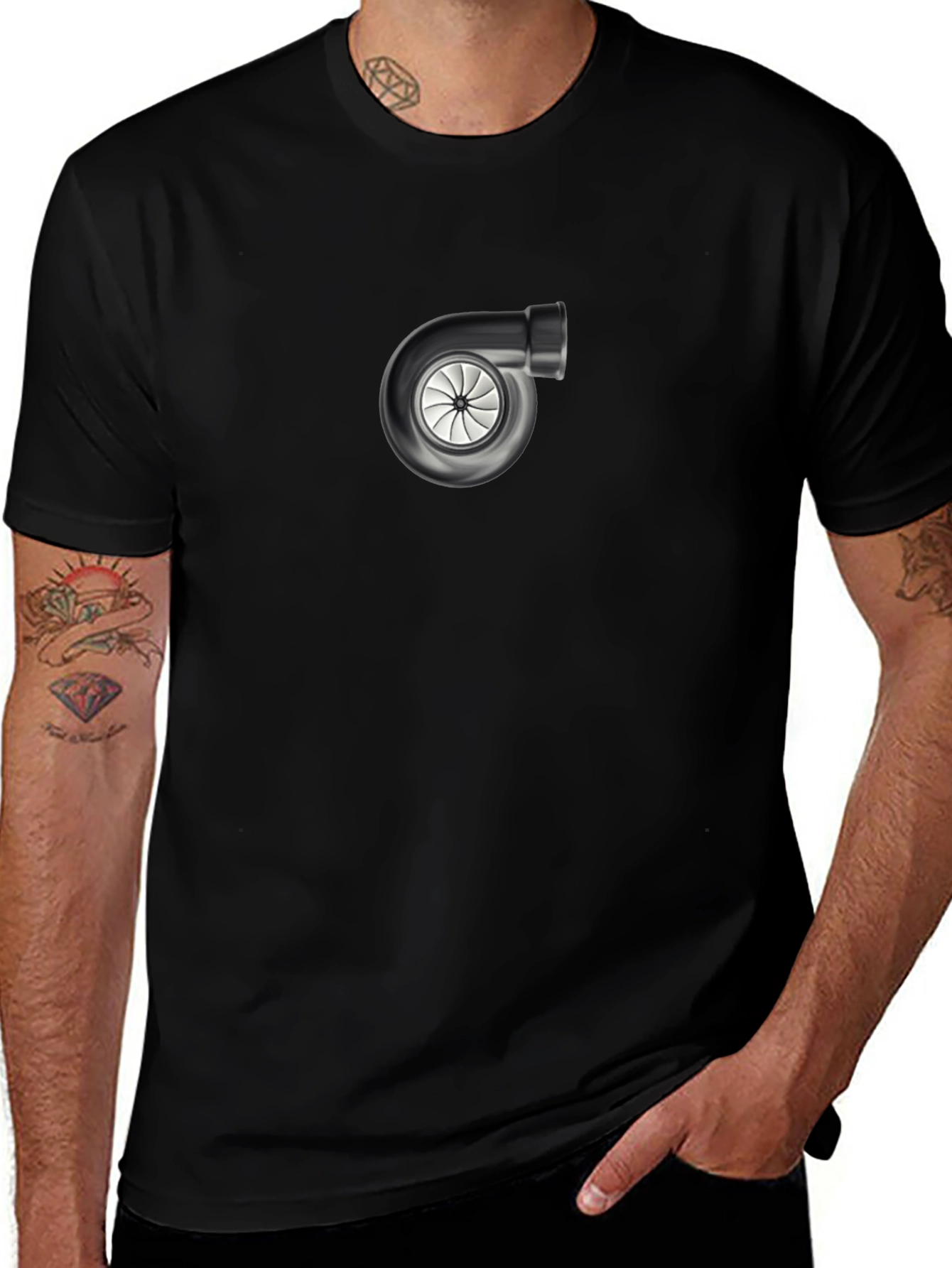 Turbocharged Style: Black Graphic Tee