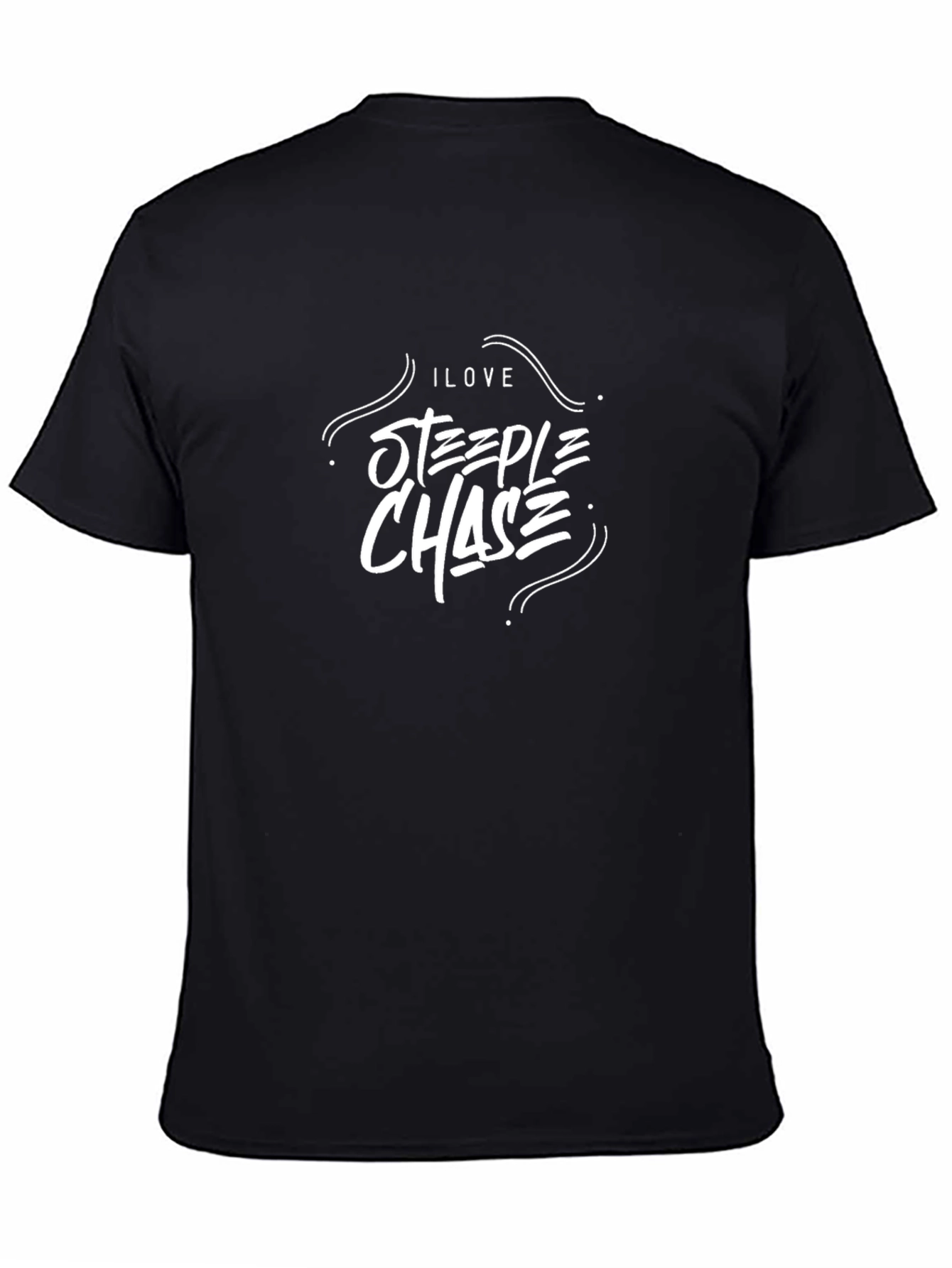 I Love Steeple Chase Black Graphic T-Shirt