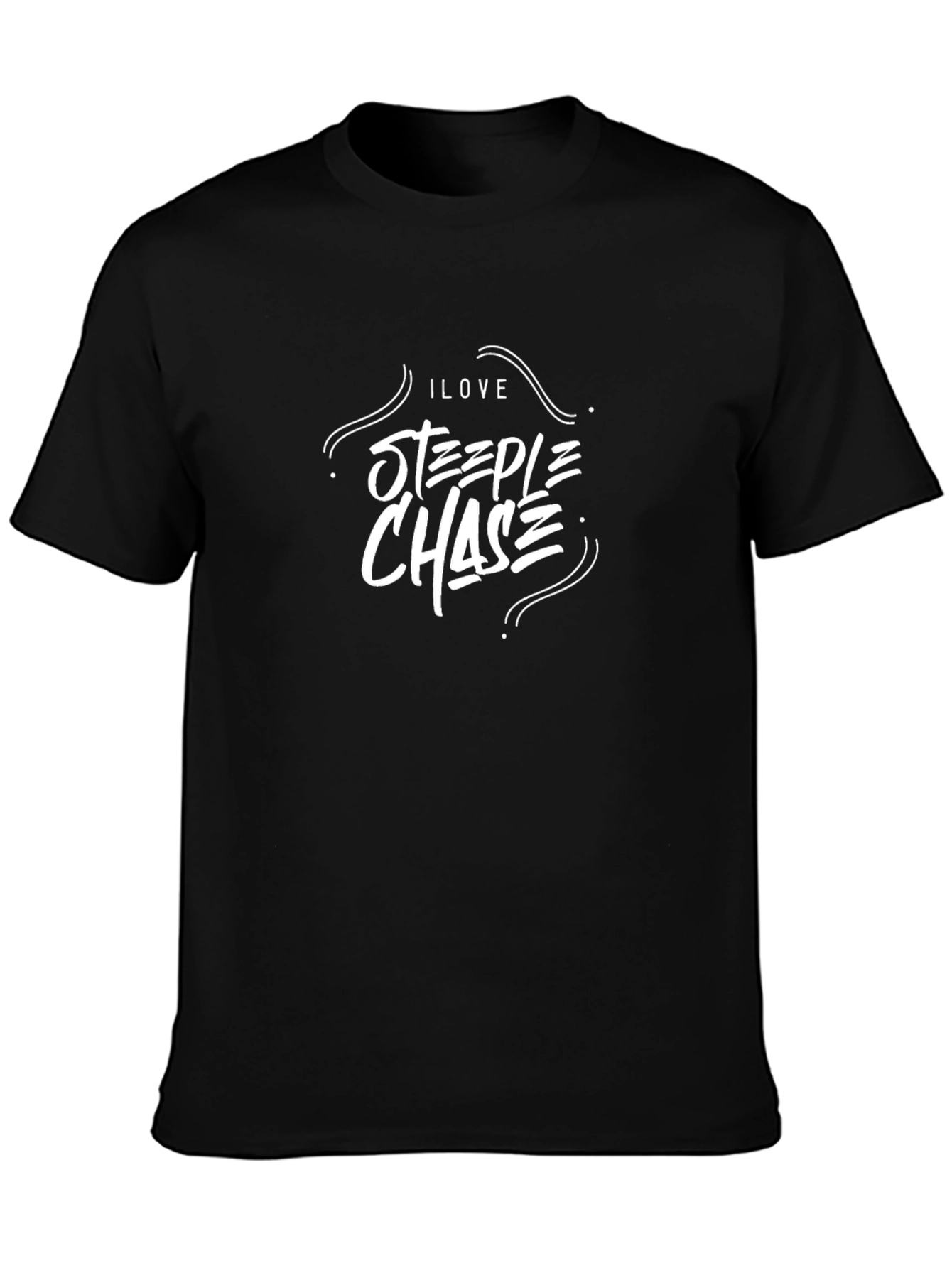 I Love Steeple Chase Black Graphic T-Shirt
