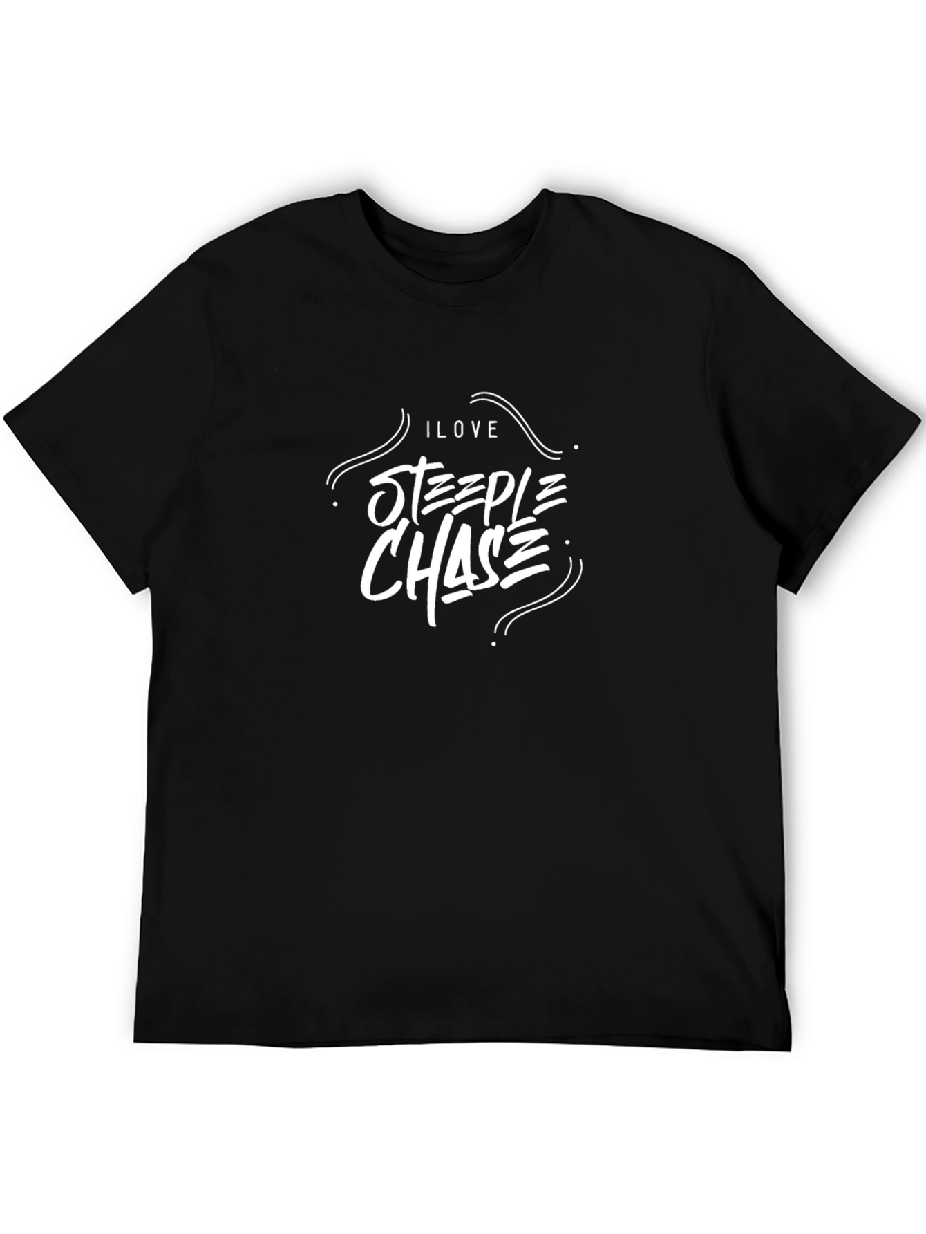 I Love Steeple Chase Black Graphic T-Shirt