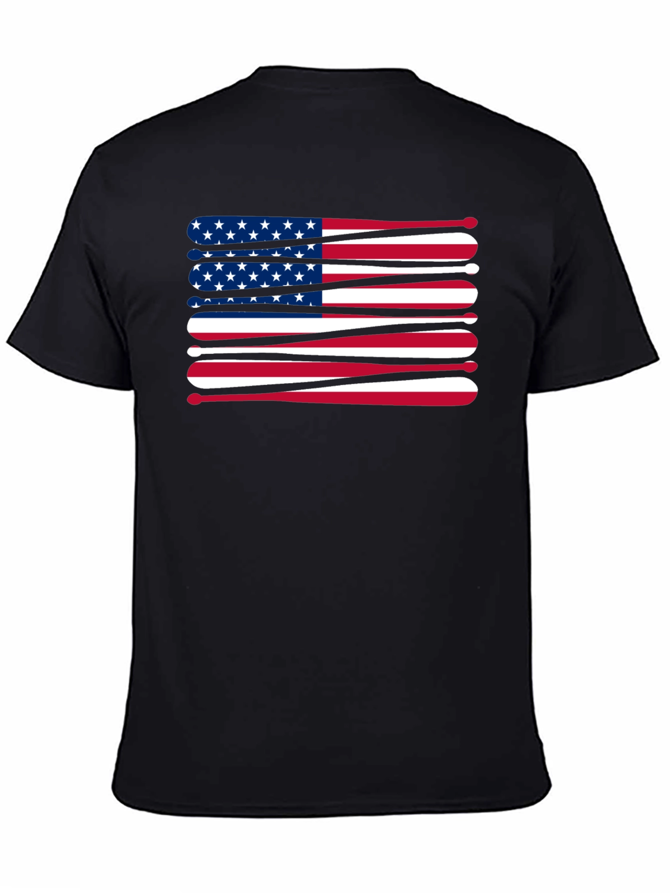 Patriotic Baseball Bats USA Flag Graphic T-Shirt