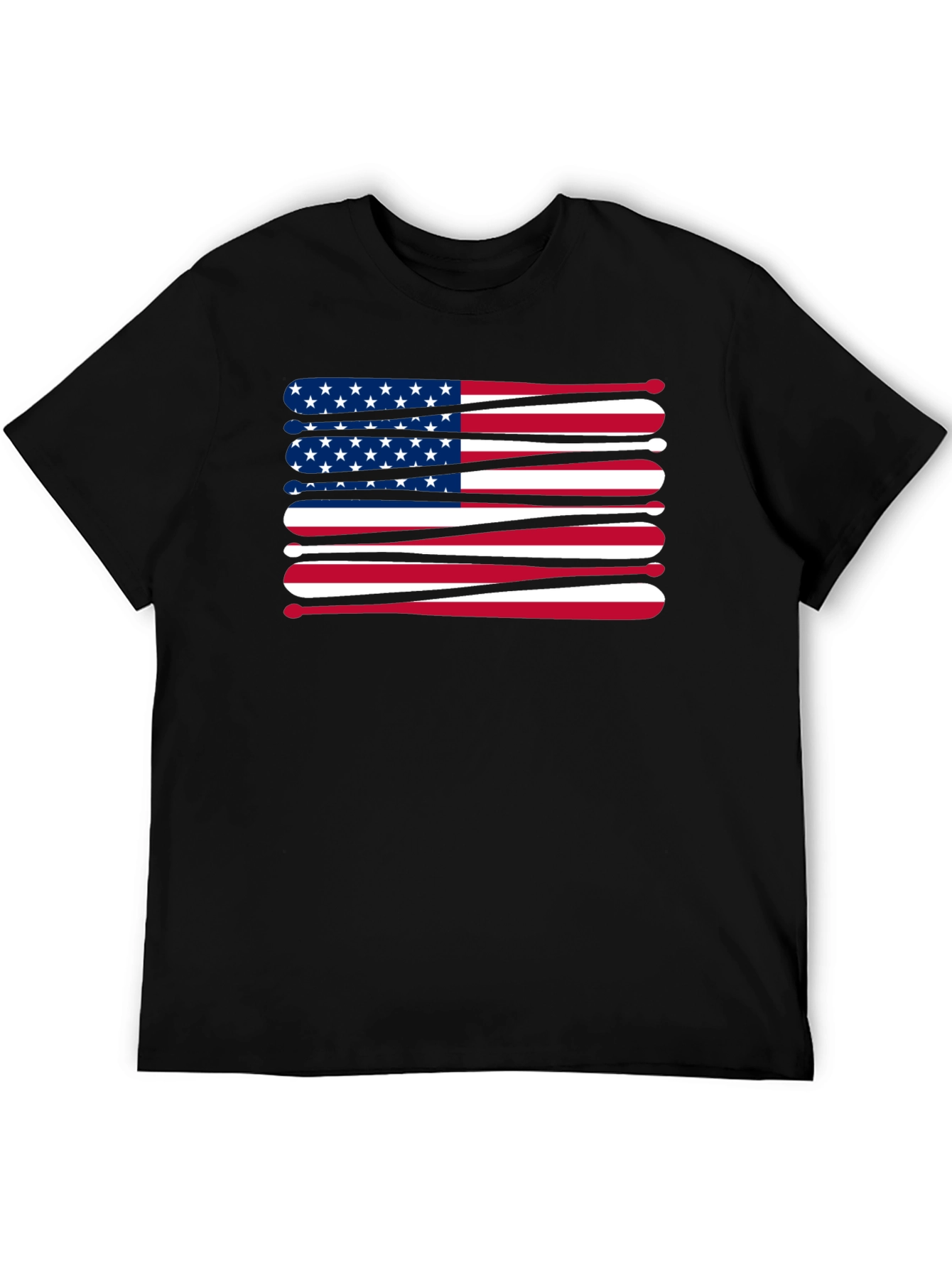 Patriotic Baseball Bats USA Flag Graphic T-Shirt