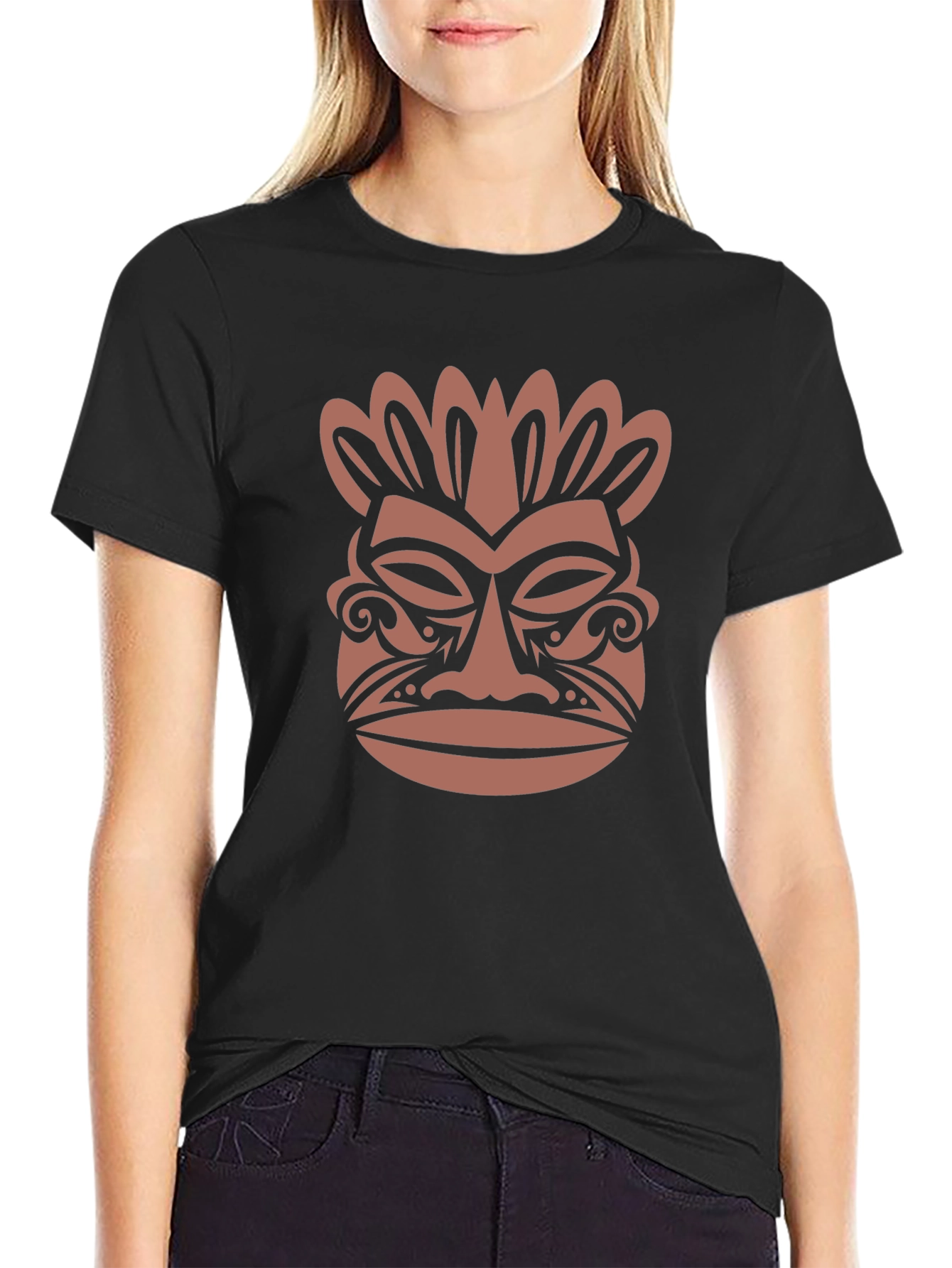 Tribal Mask Graphic Tee - Stylish & Unique Design