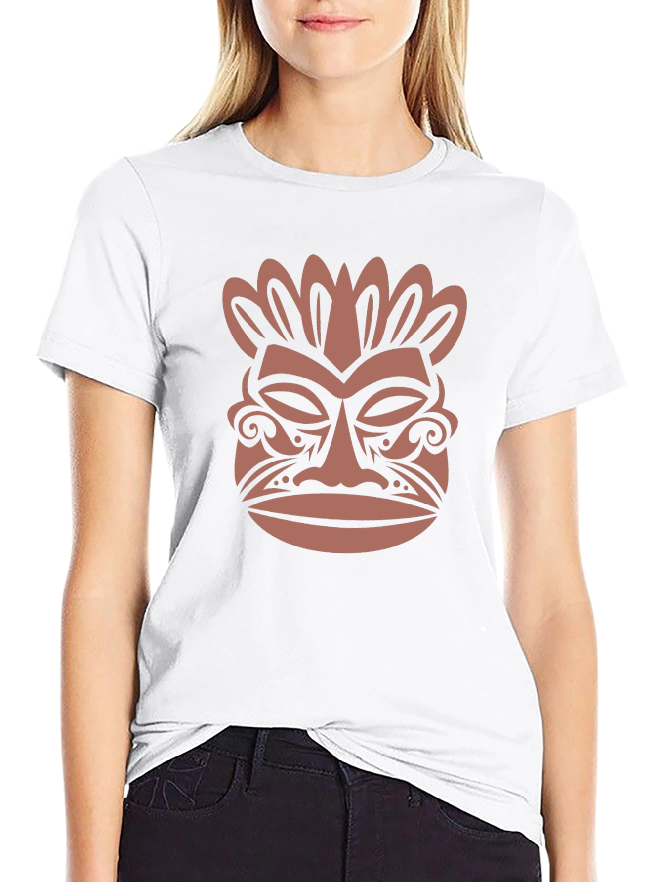 Tribal Mask Graphic Tee - Stylish & Unique Design