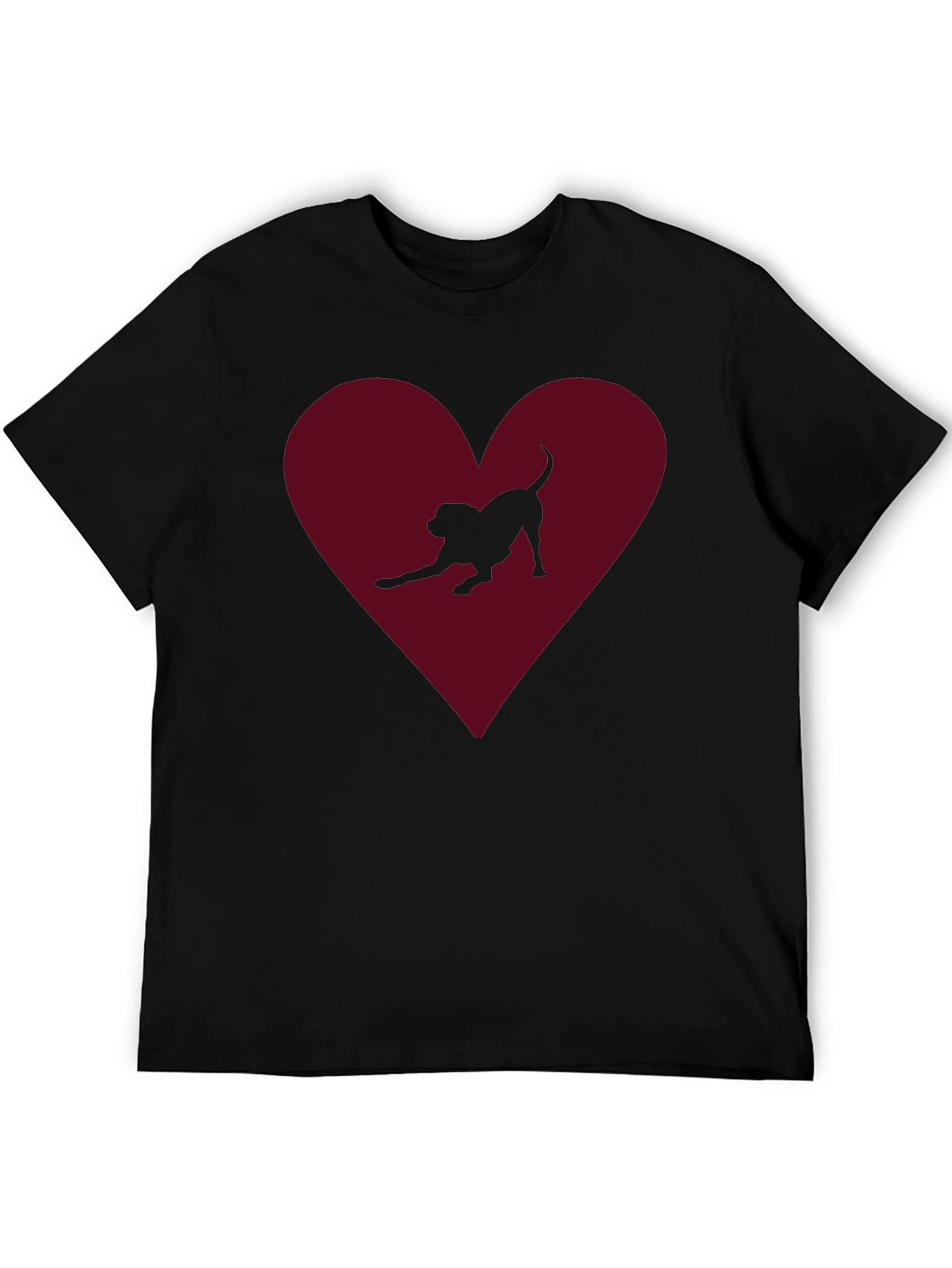 Dog Lover T-Shirt - Heart with Dog Silhouette