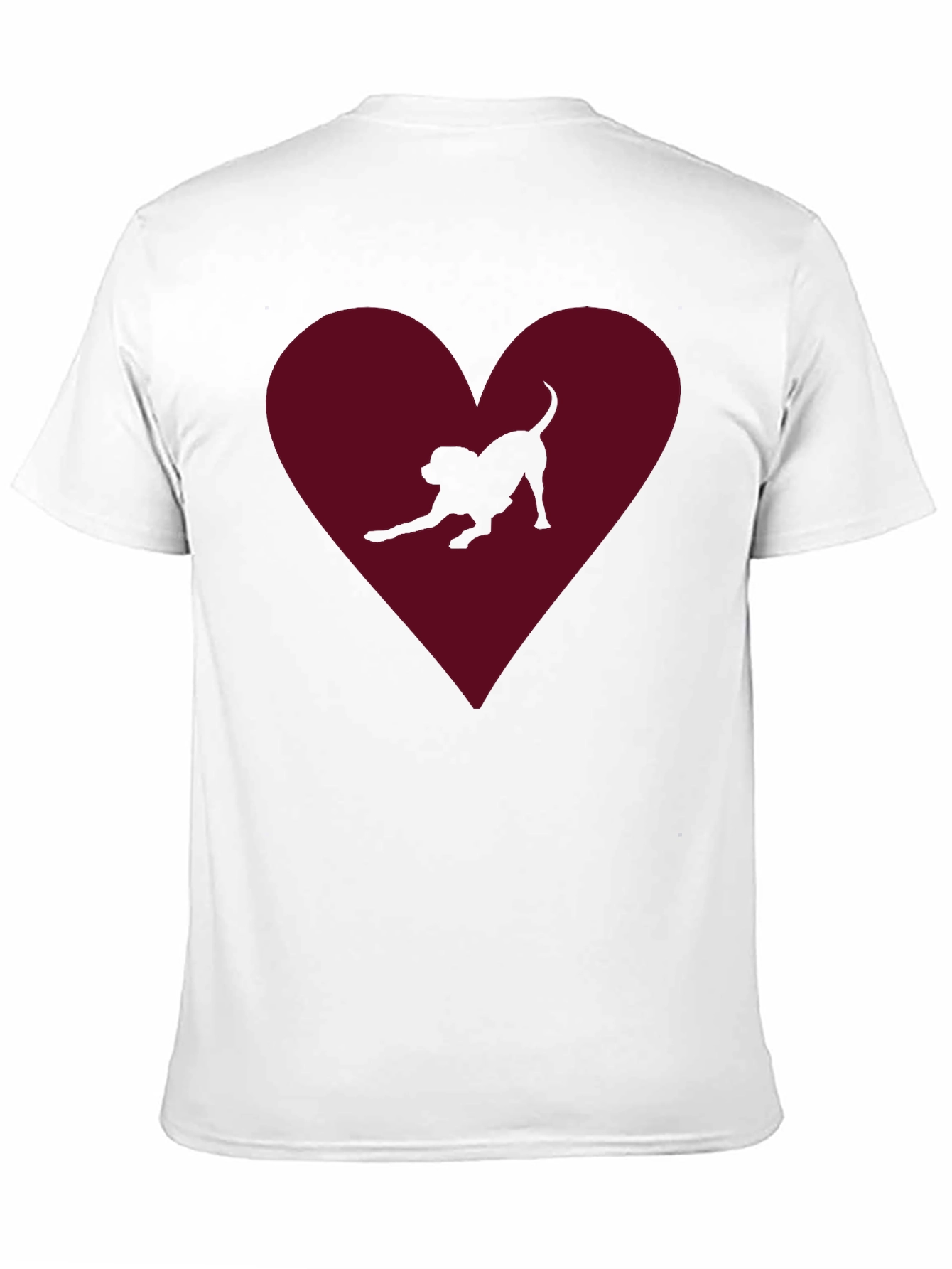 Dog Lover T-Shirt - Heart with Dog Silhouette