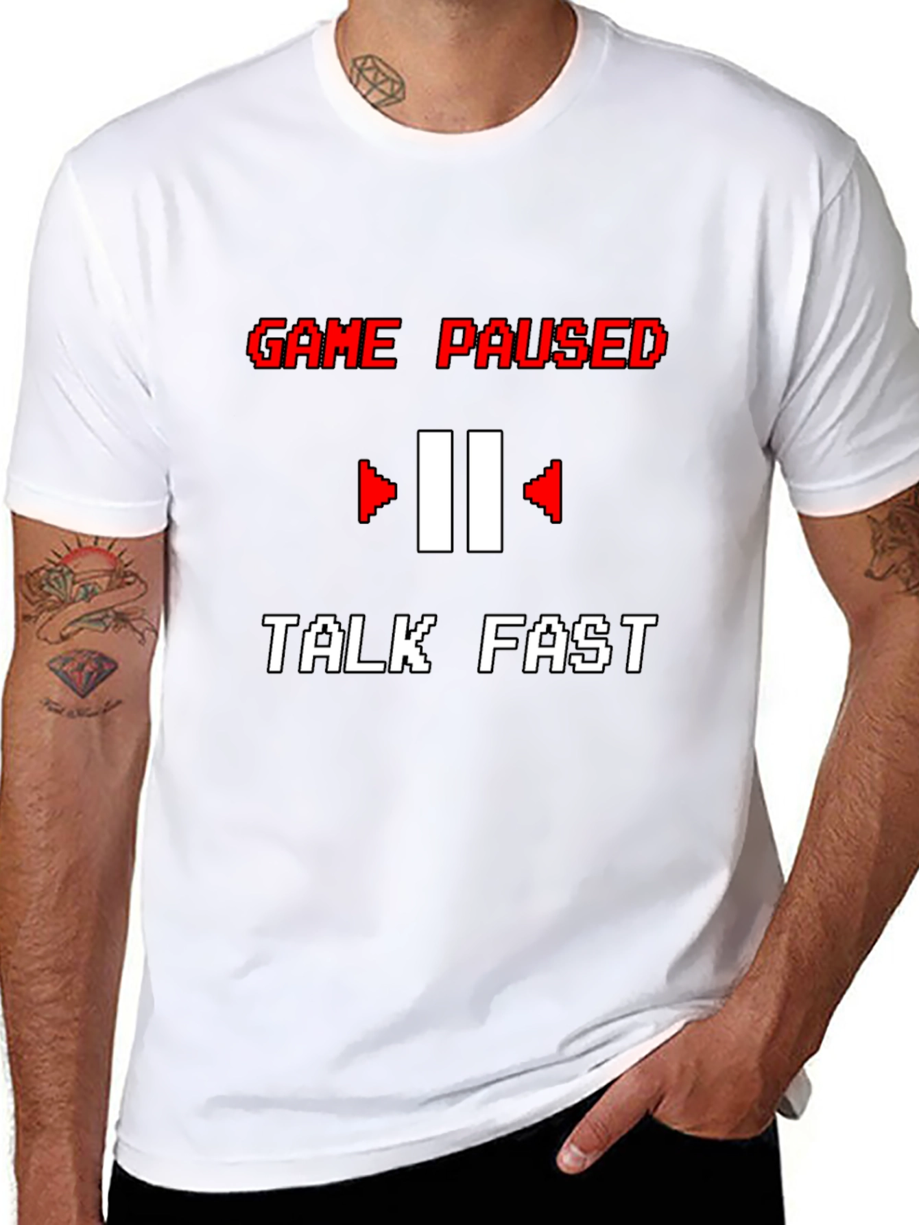 Game Paused T-Shirt - Talk Fast Funny Gamer Tee