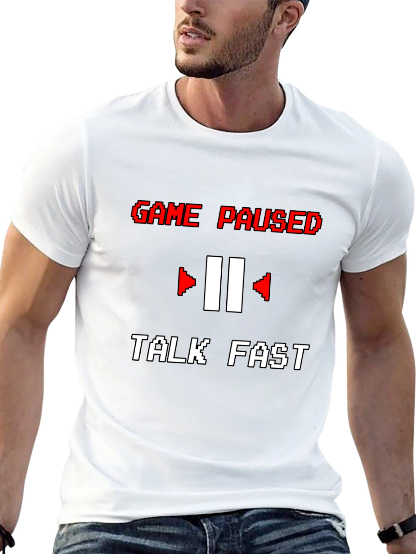 Game Paused T-Shirt - Talk Fast Funny Gamer Tee