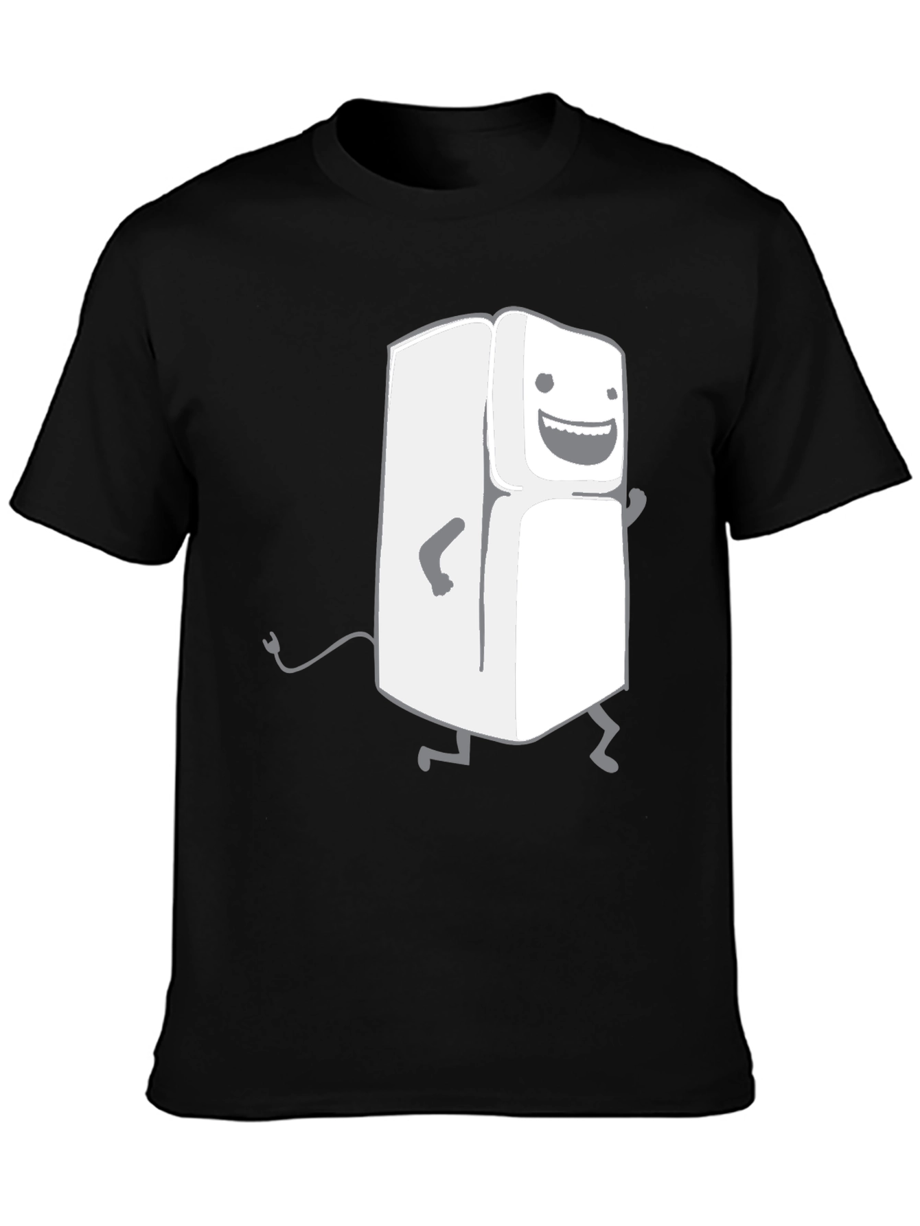 Funny Walking Fridge T-Shirt - Black Cotton Tee