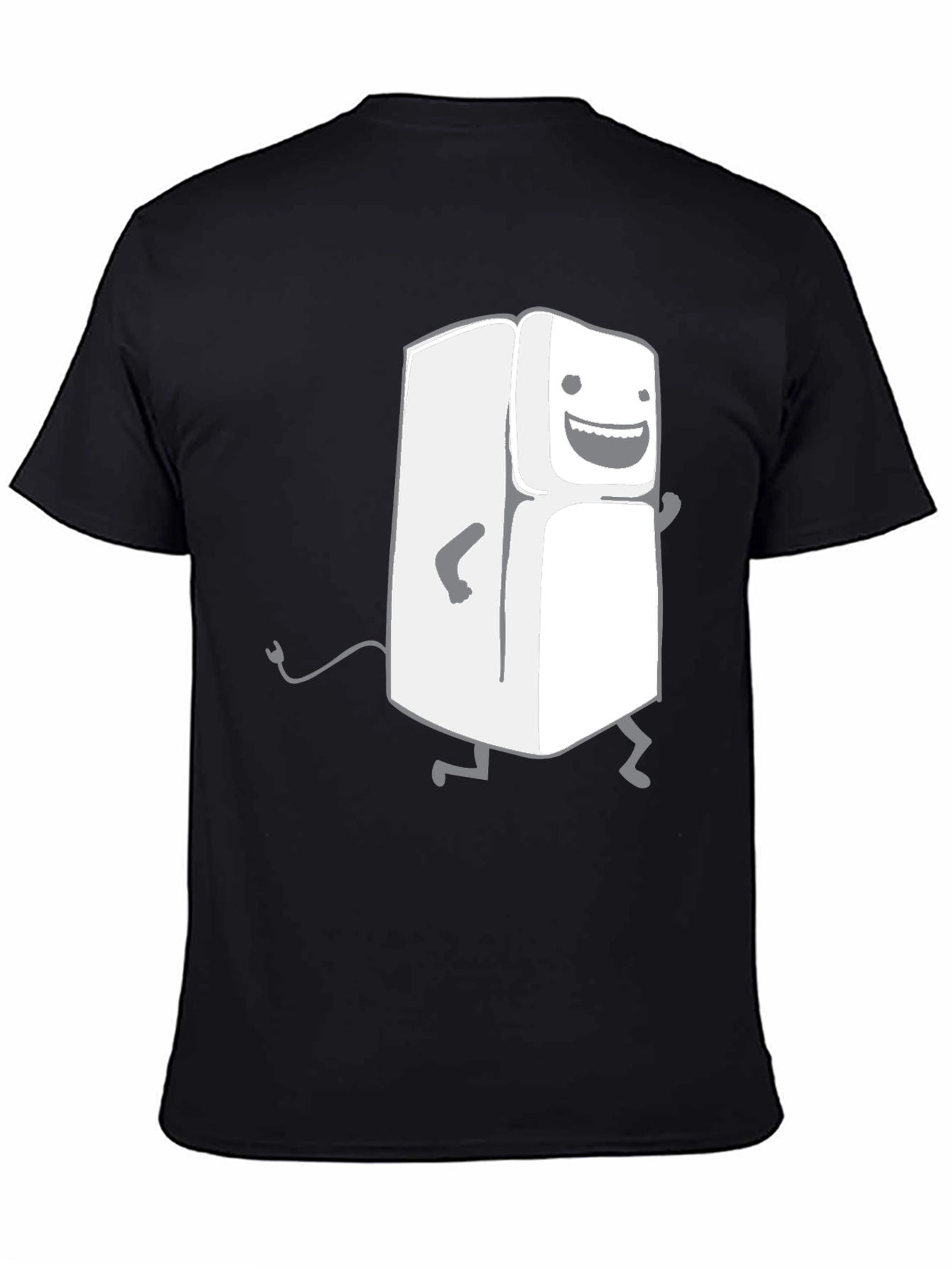 Funny Walking Fridge T-Shirt - Black Cotton Tee