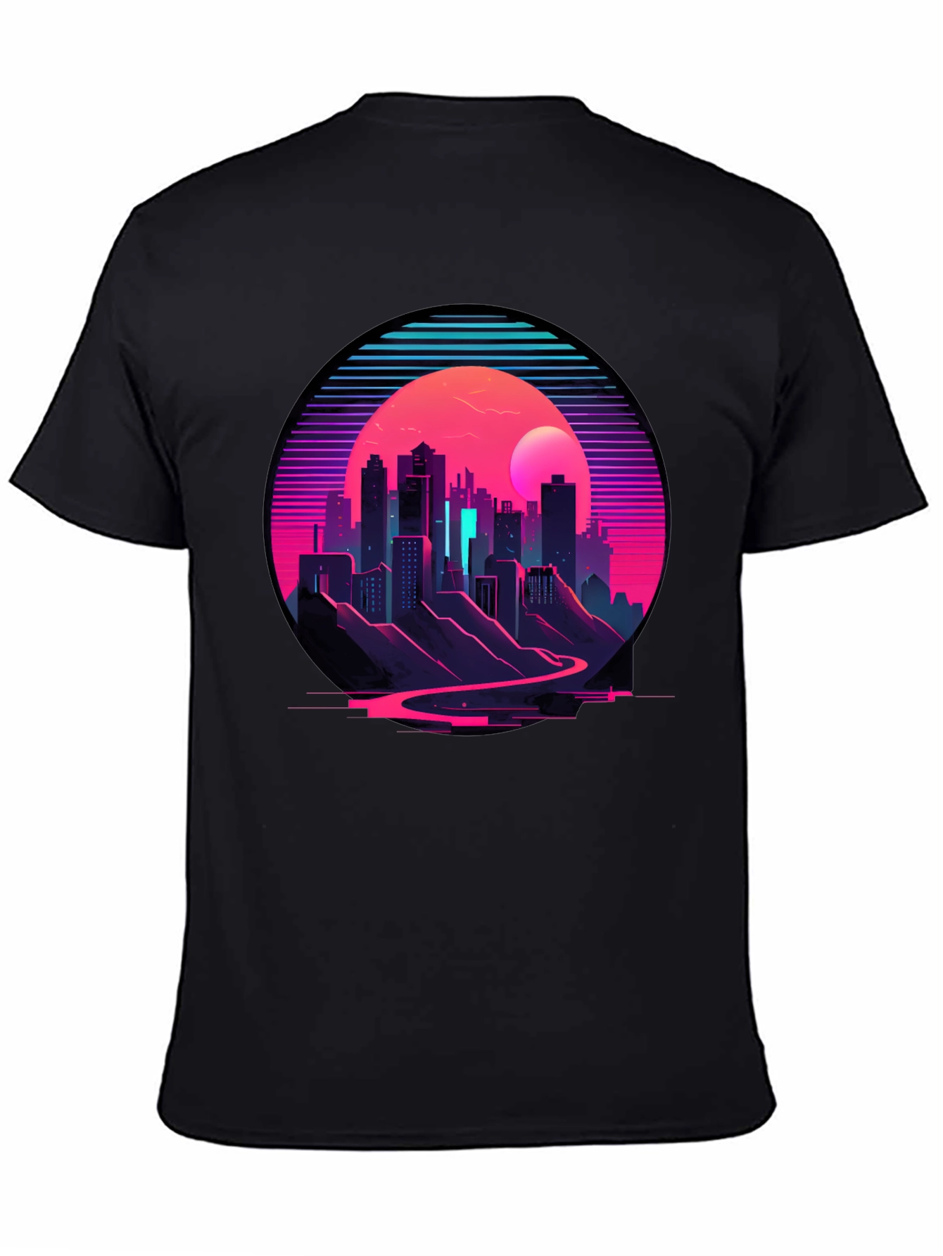 Retro Cityscape T-Shirt - Synthwave Style