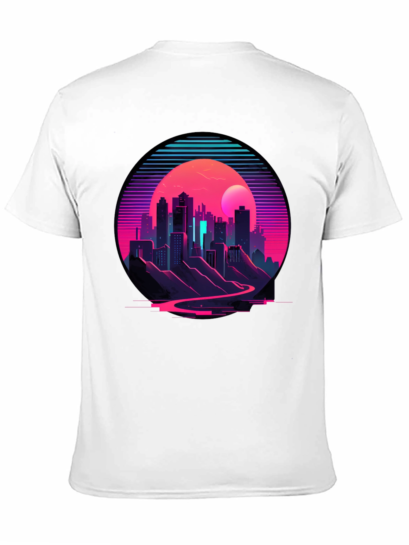 Retro Cityscape T-Shirt - Synthwave Style