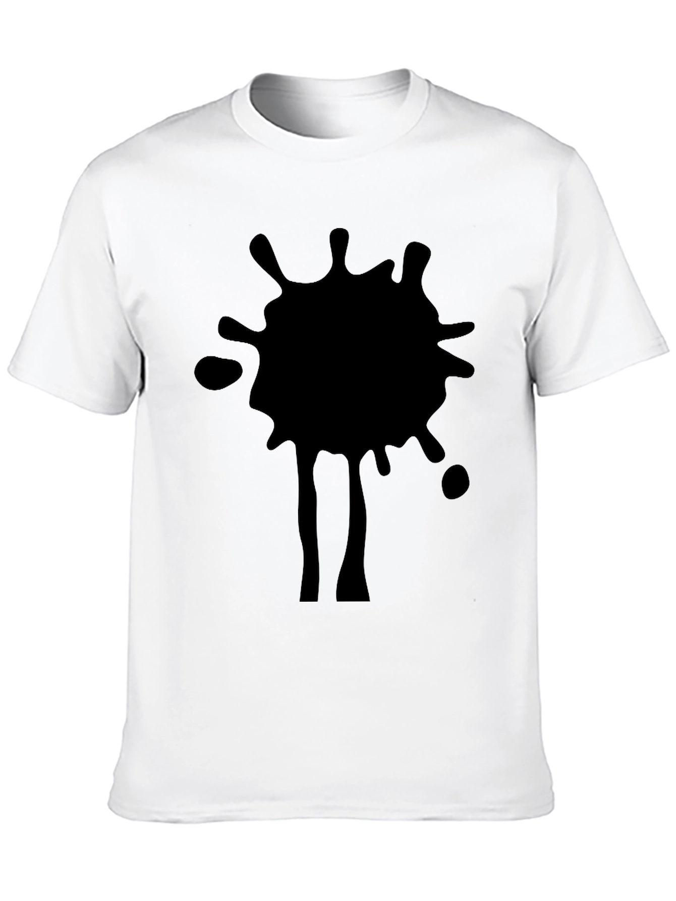 Abstract Splatter Graphic Tee - Black Cotton T-Shirt