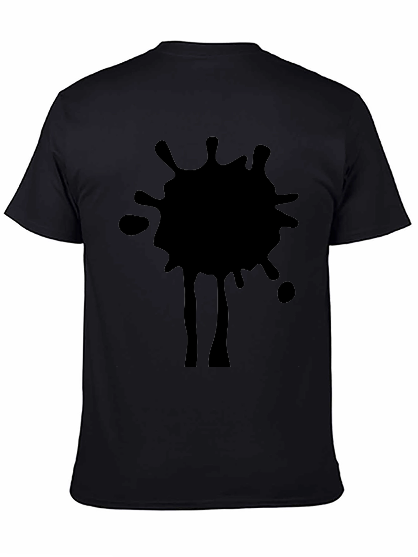 Abstract Splatter Graphic Tee - Black Cotton T-Shirt