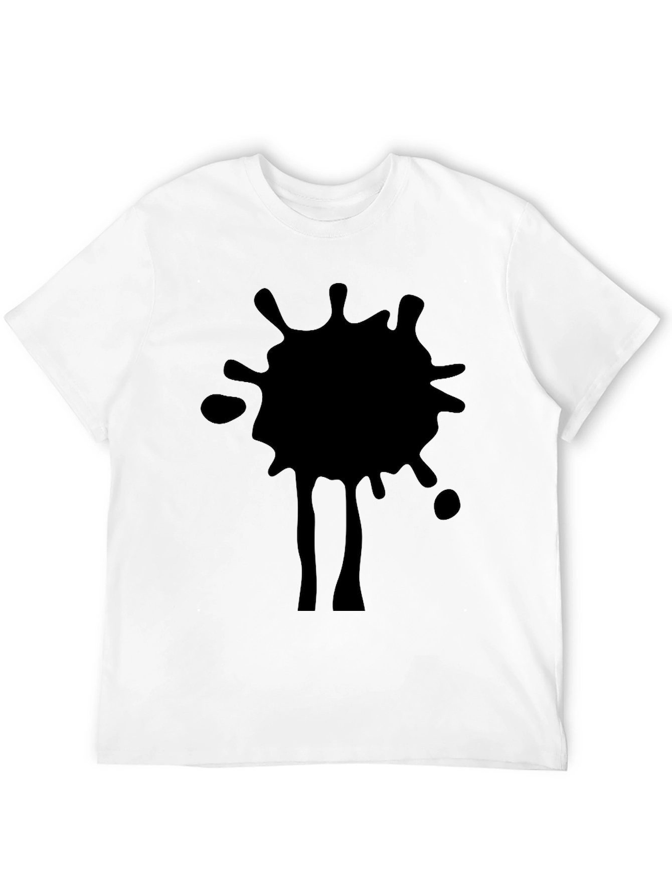 Abstract Splatter Graphic Tee - Black Cotton T-Shirt