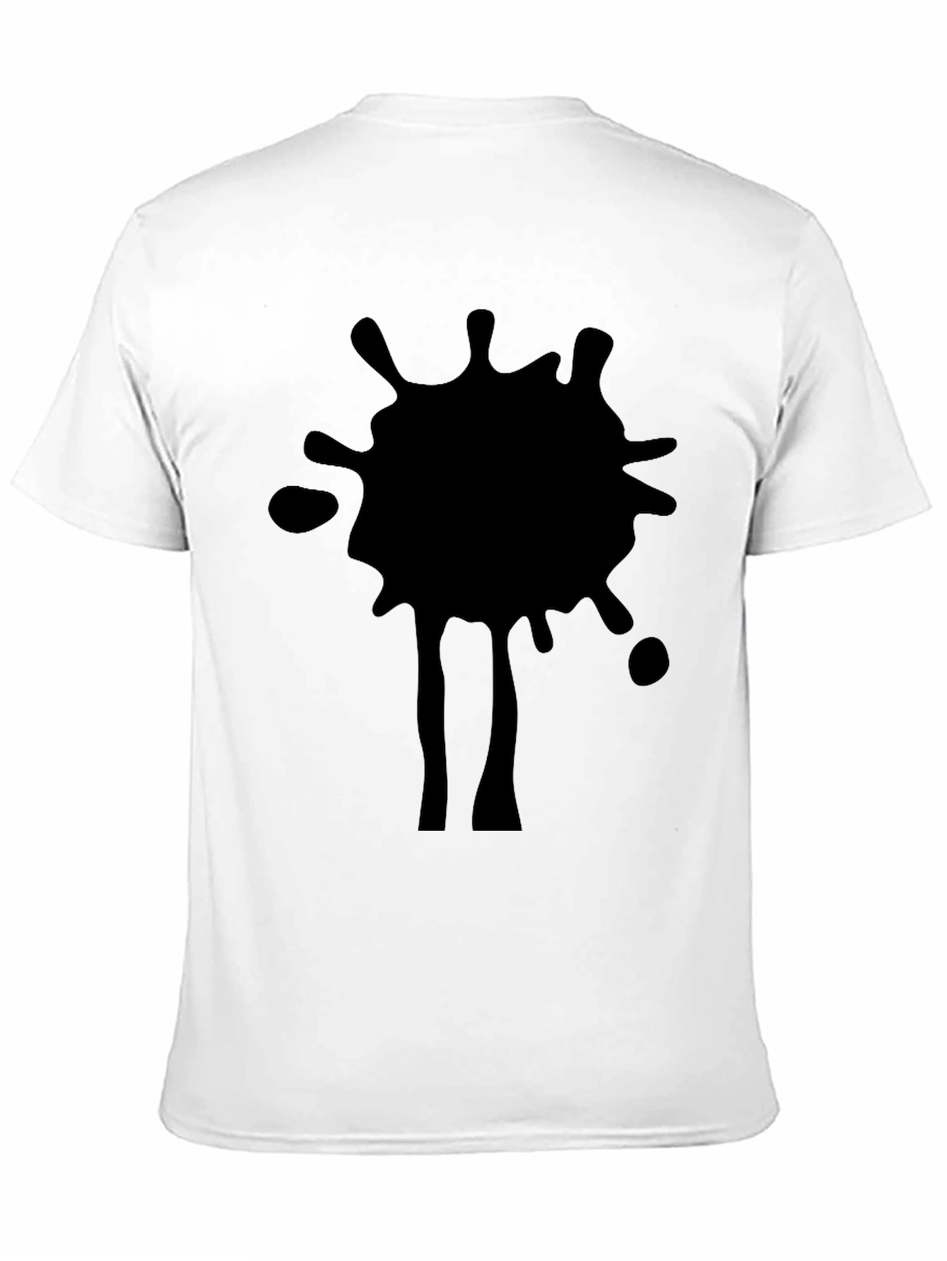 Abstract Splatter Graphic Tee - Black Cotton T-Shirt