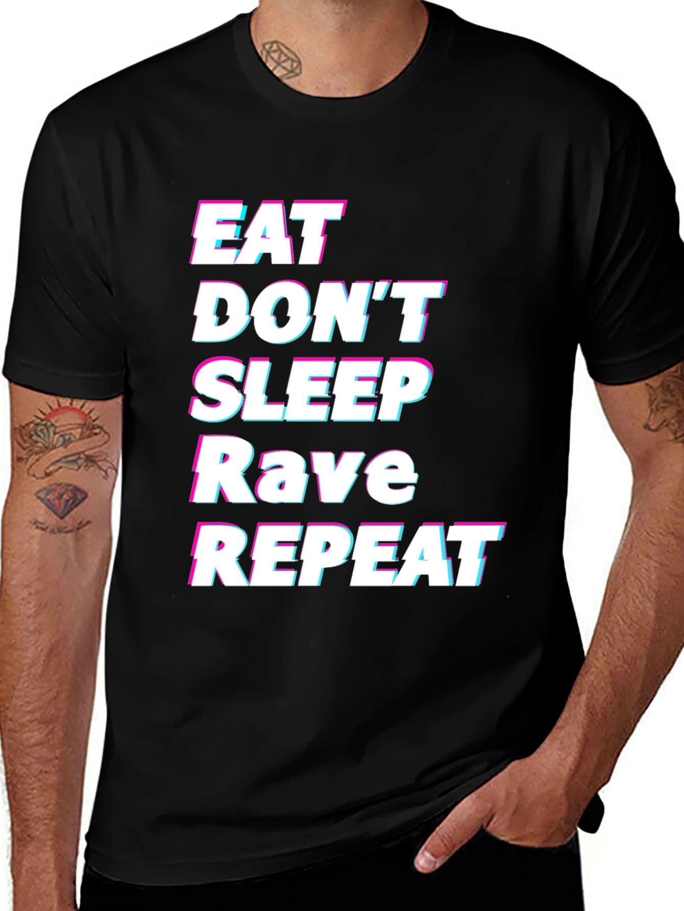Eat Sleep Rave Repeat Graphic Tee