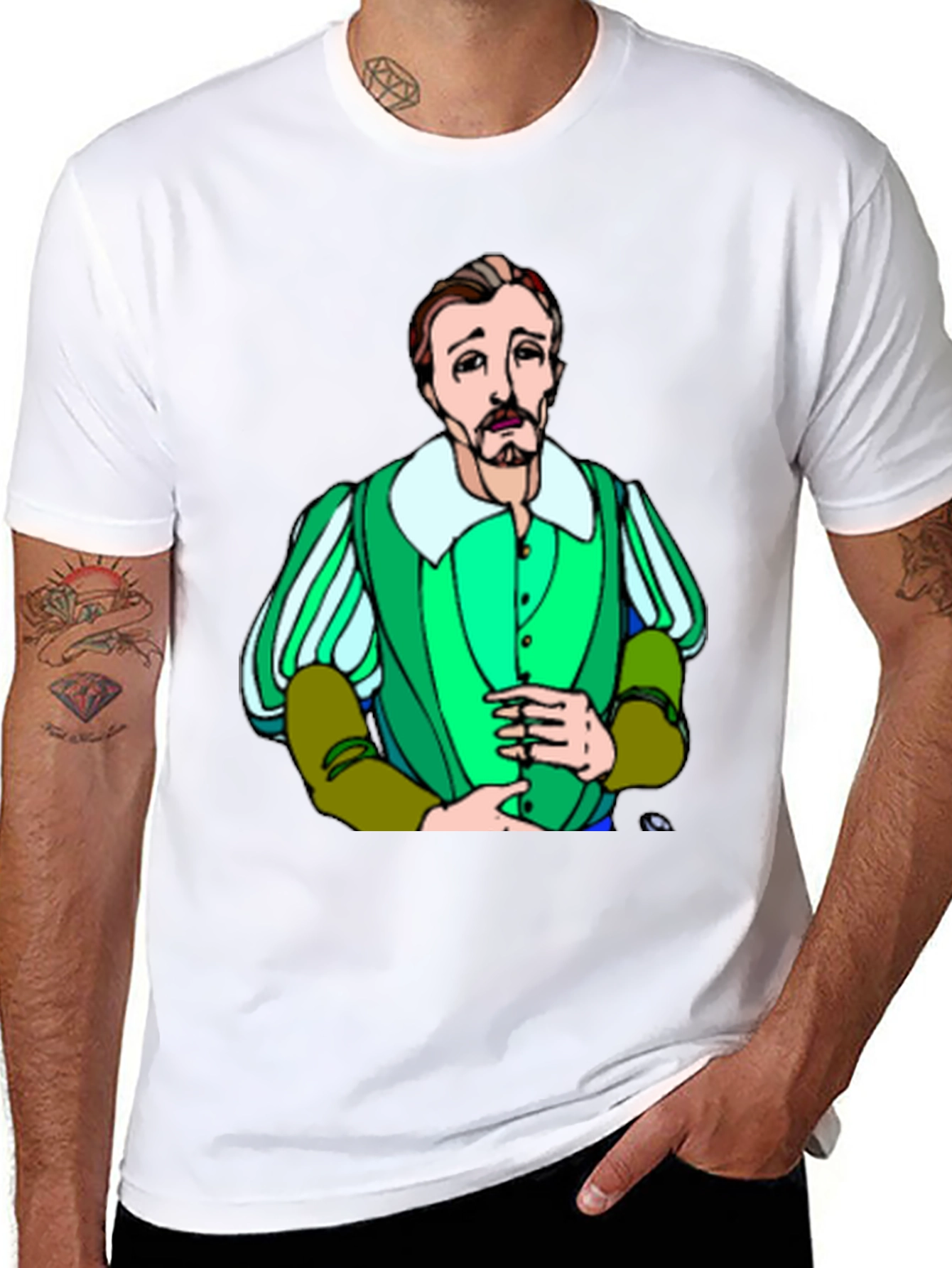 Shakespeare Cartoon T-Shirt - Classic Bard Style