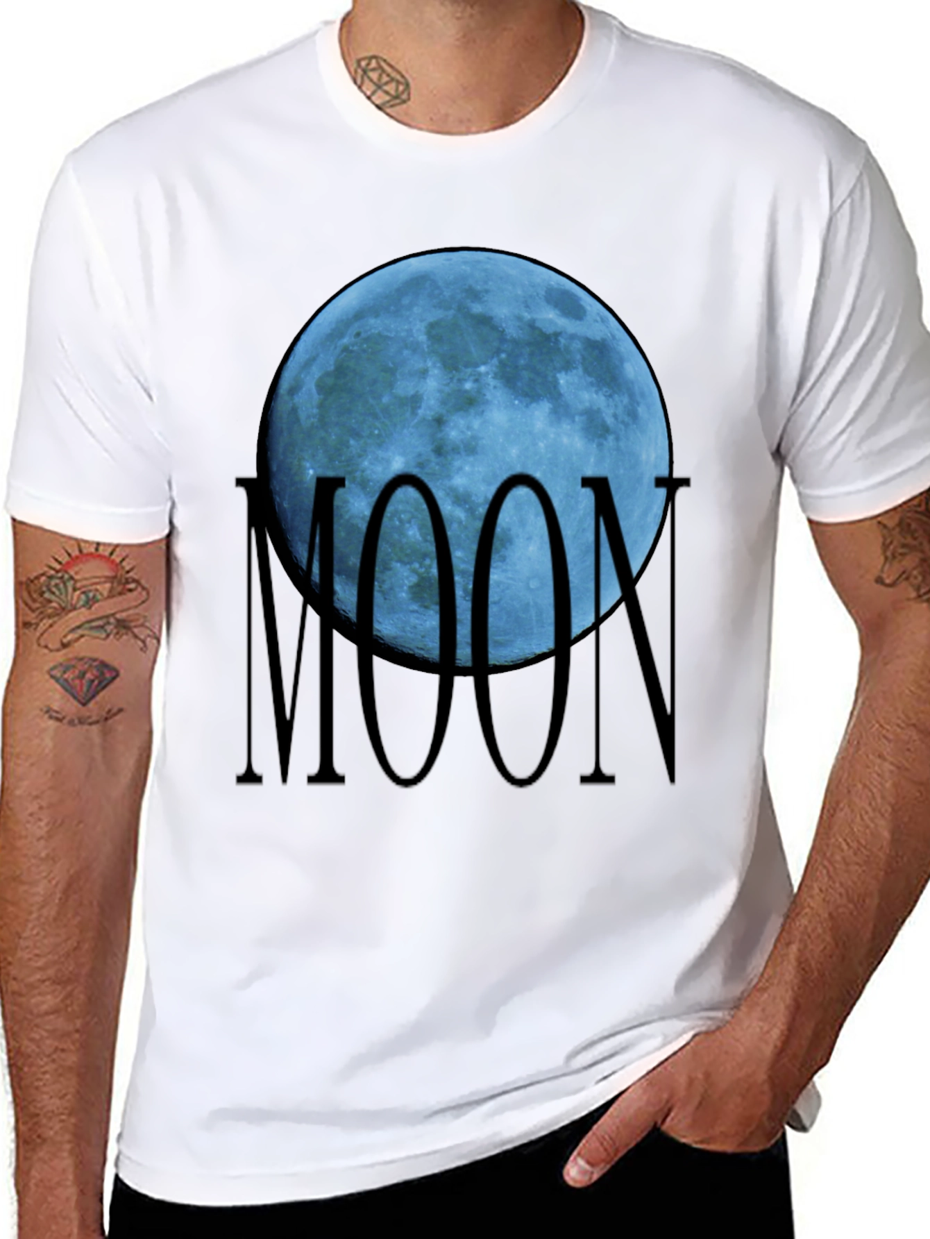 Blue Moon Graphic Black T-Shirt