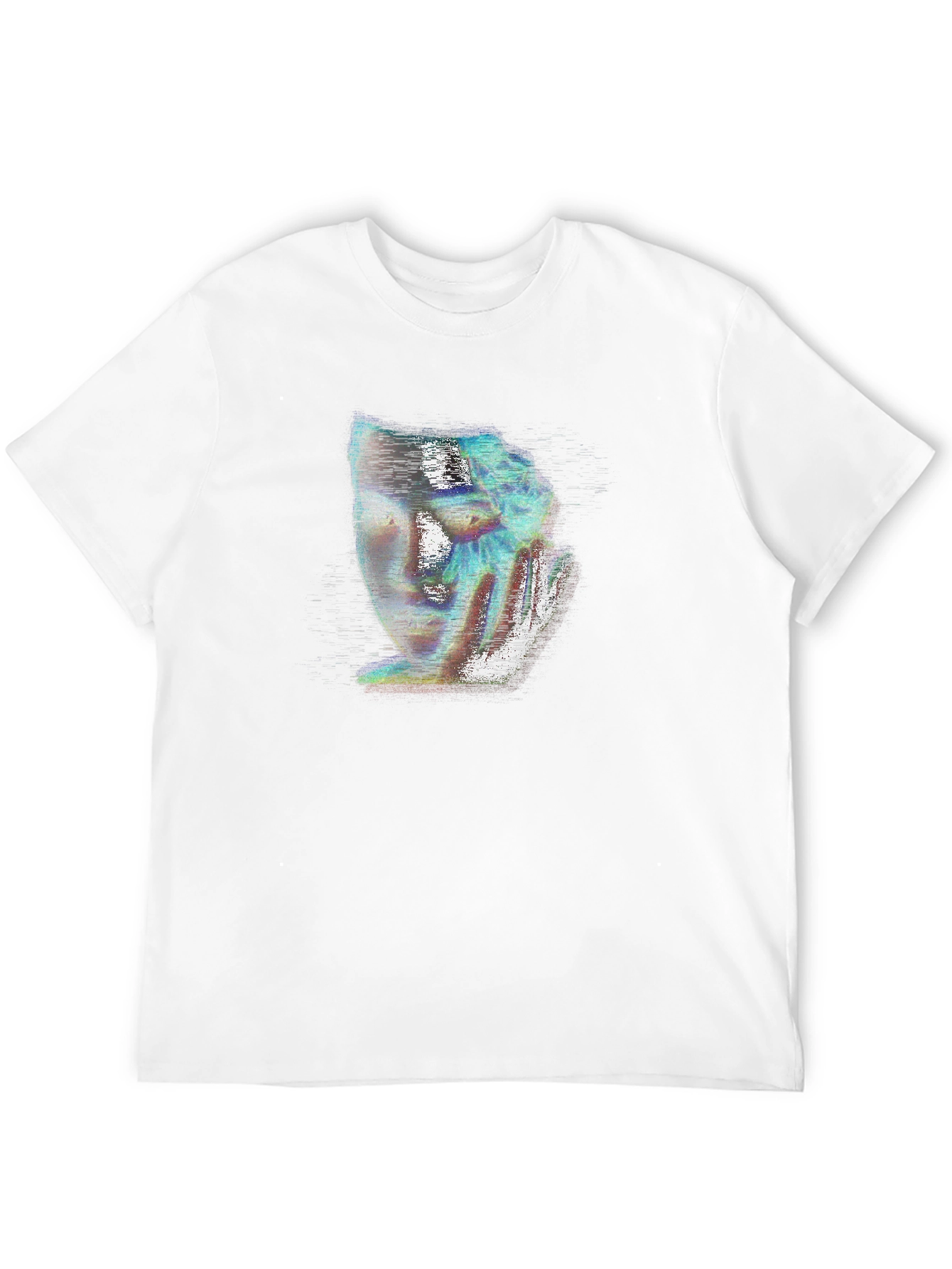 Glitch Art Graphic Tee - Unique Black T-Shirt