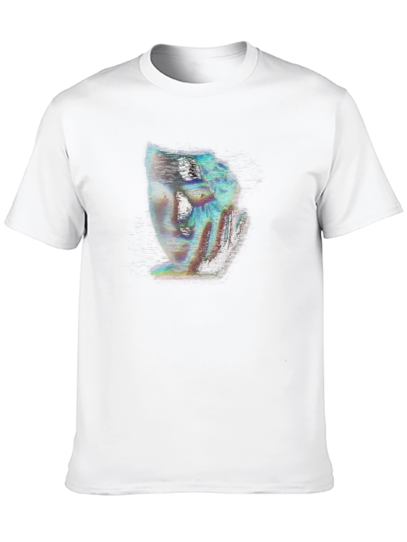 Glitch Art Graphic Tee - Unique Black T-Shirt