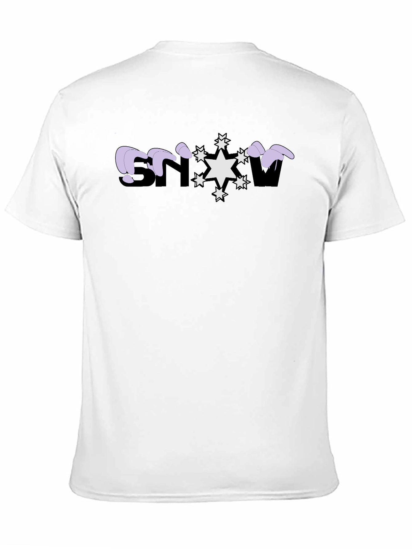 Snowflake Graphic Print Black T-Shirt