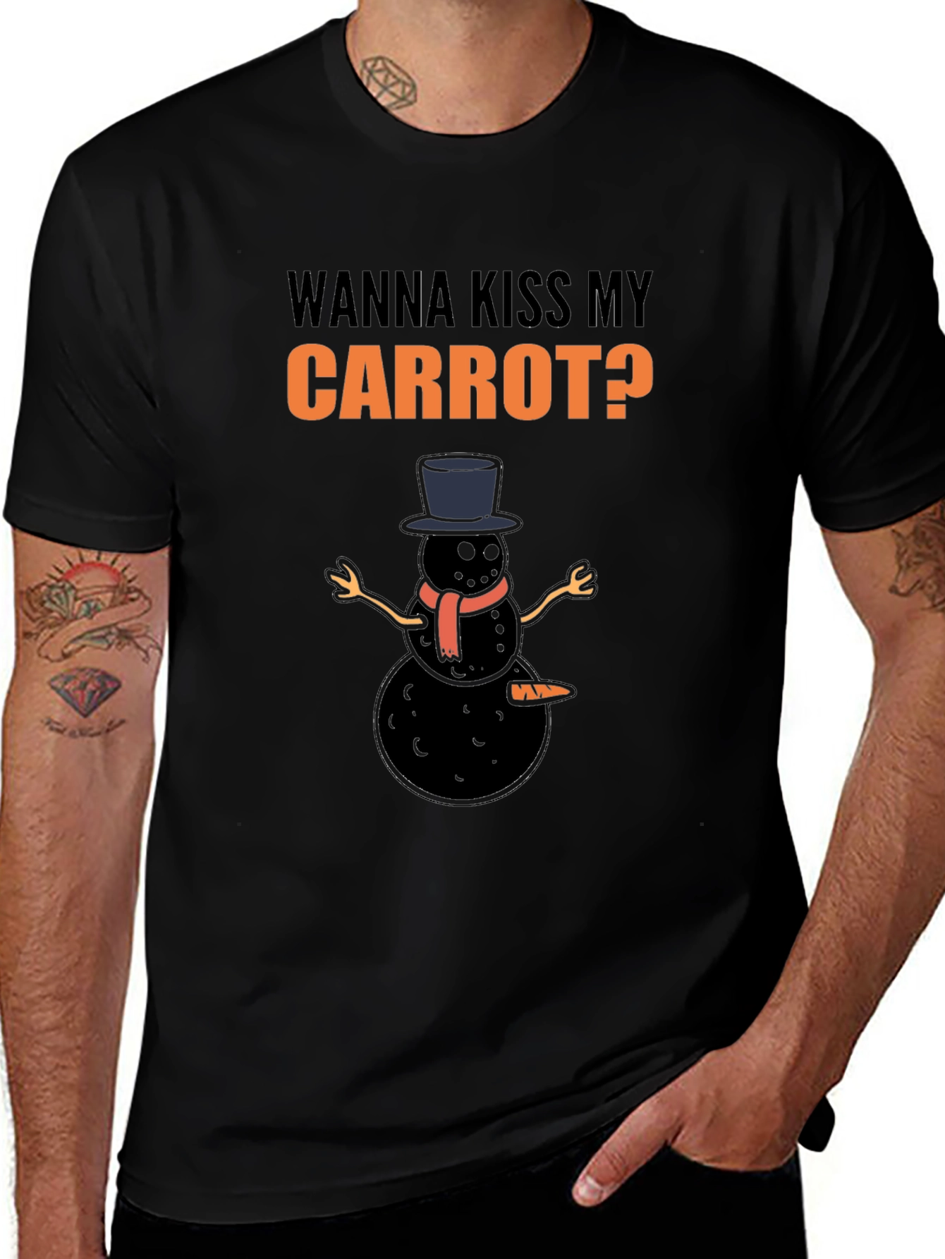 Wanna Kiss My Carrot? Black Humor Graphic Tee