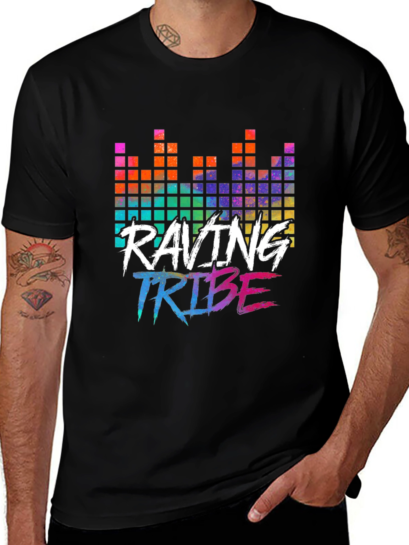 Raving Tribe Graphic Tee - Black Cotton T-Shirt