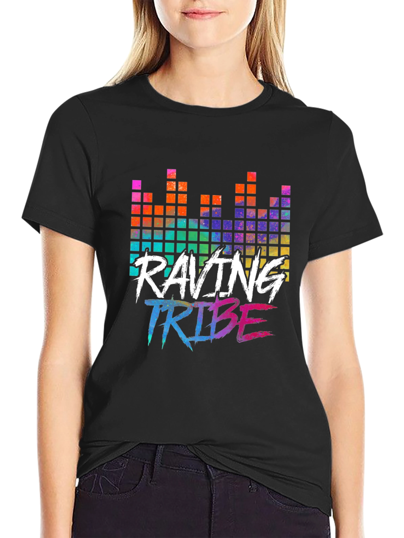 Raving Tribe Graphic Tee - Black Cotton T-Shirt
