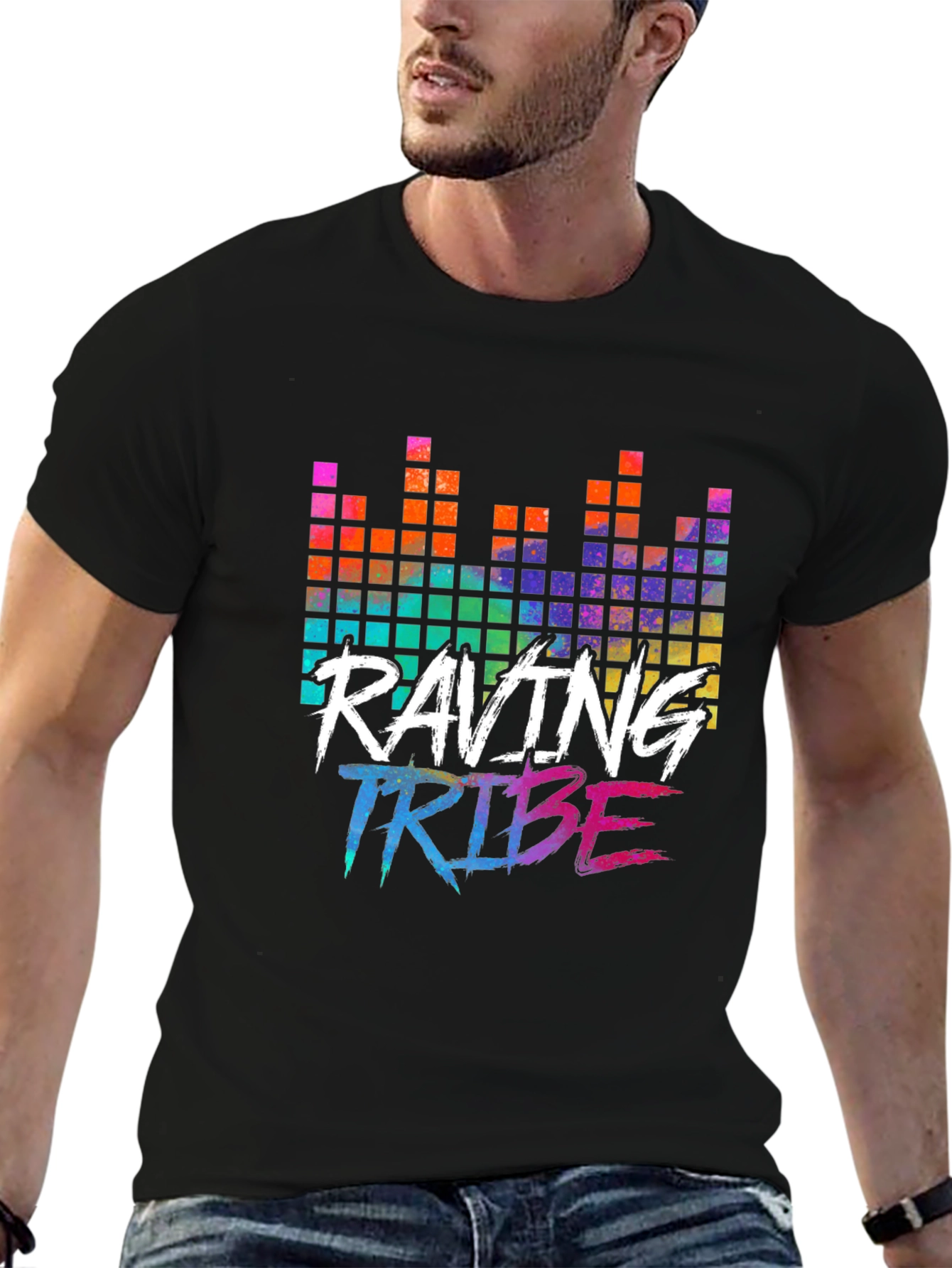 Raving Tribe Graphic Tee - Black Cotton T-Shirt
