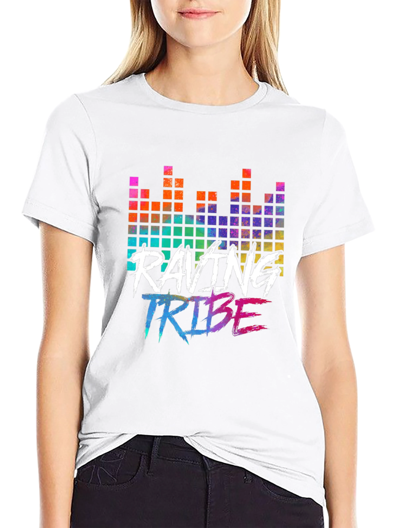 Raving Tribe Graphic Tee - Black Cotton T-Shirt