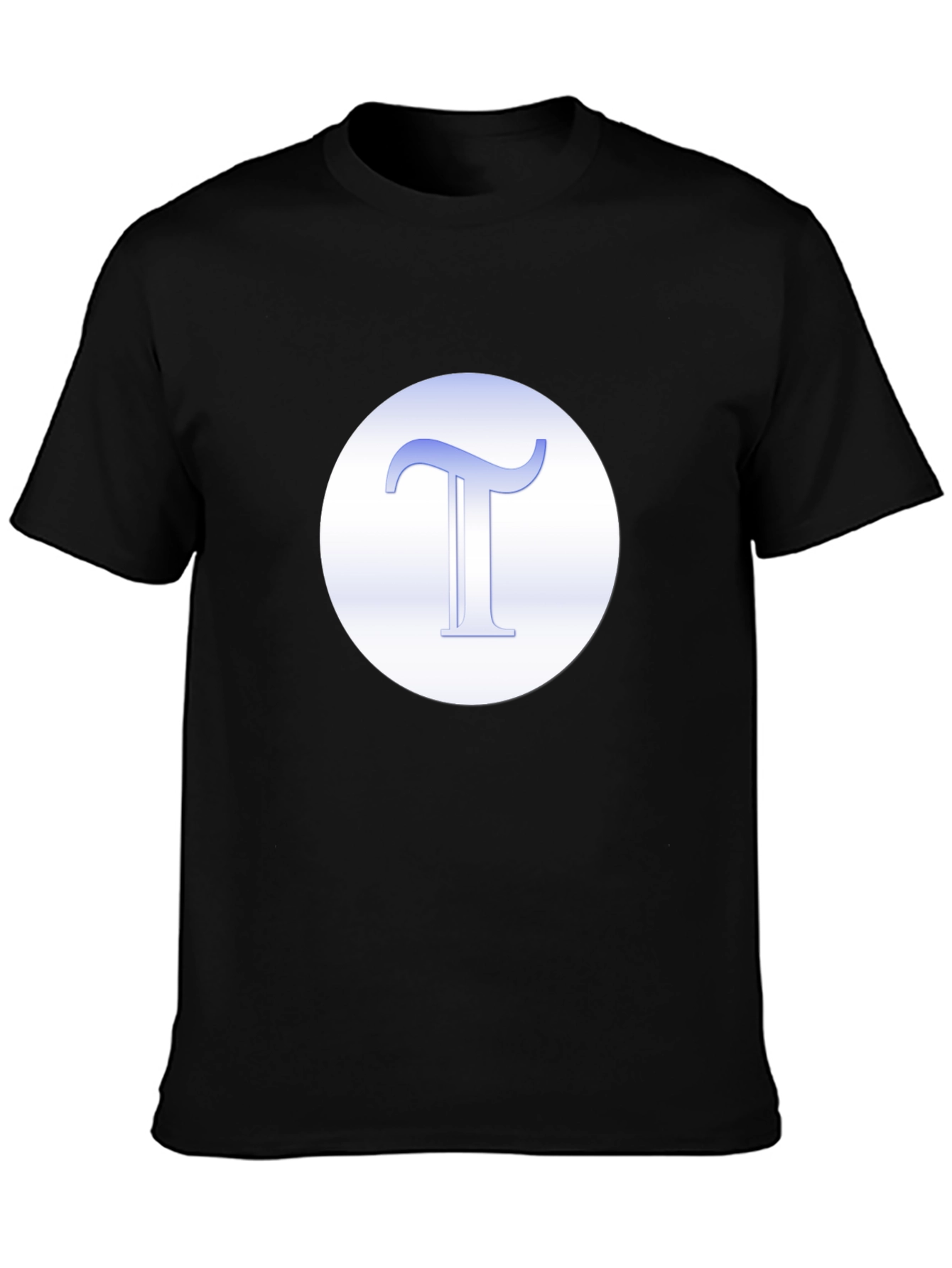 Black T-Shirt with Blue Letter Graphic